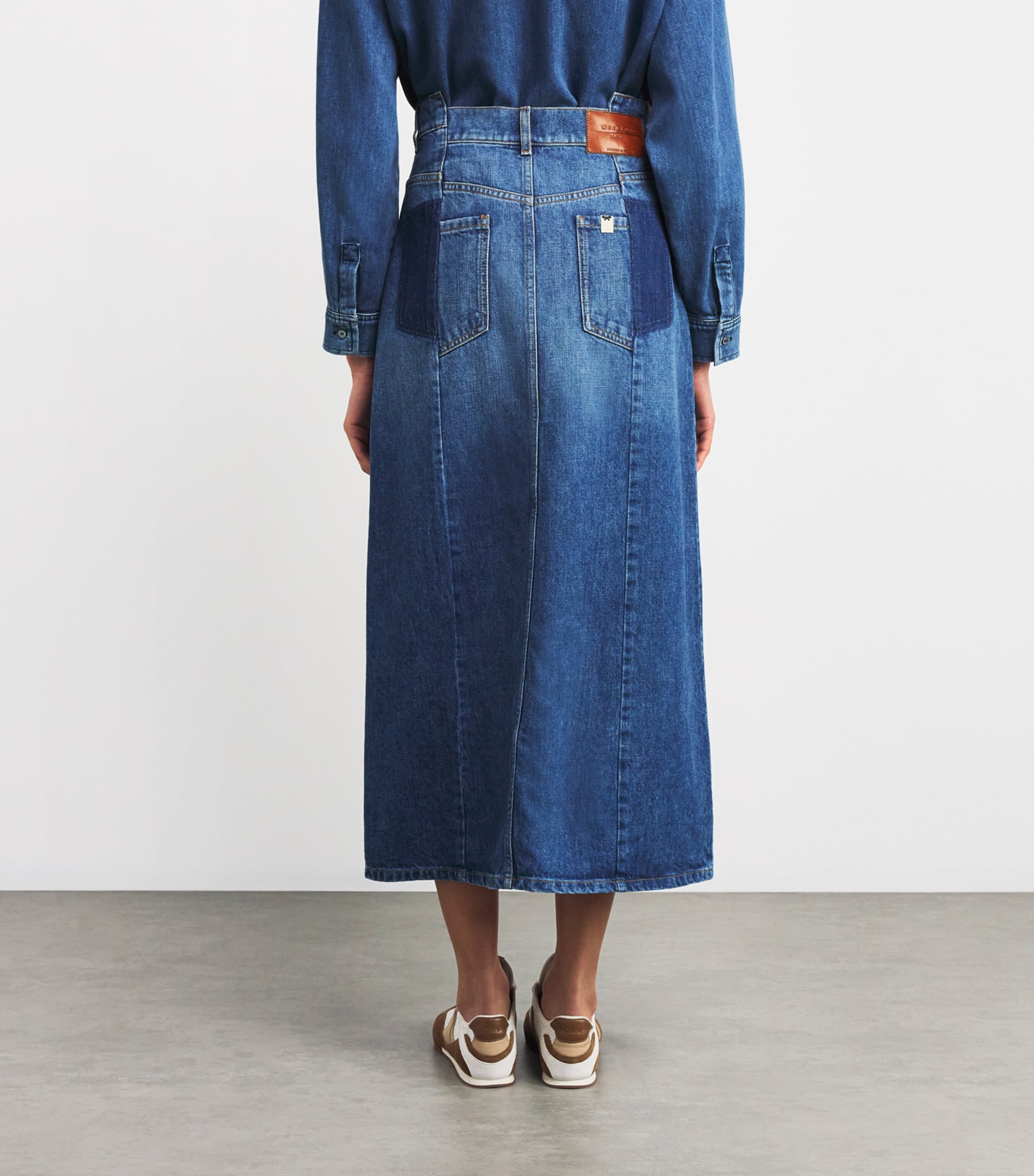 Denim Midi Skirt NAVY Image 4
