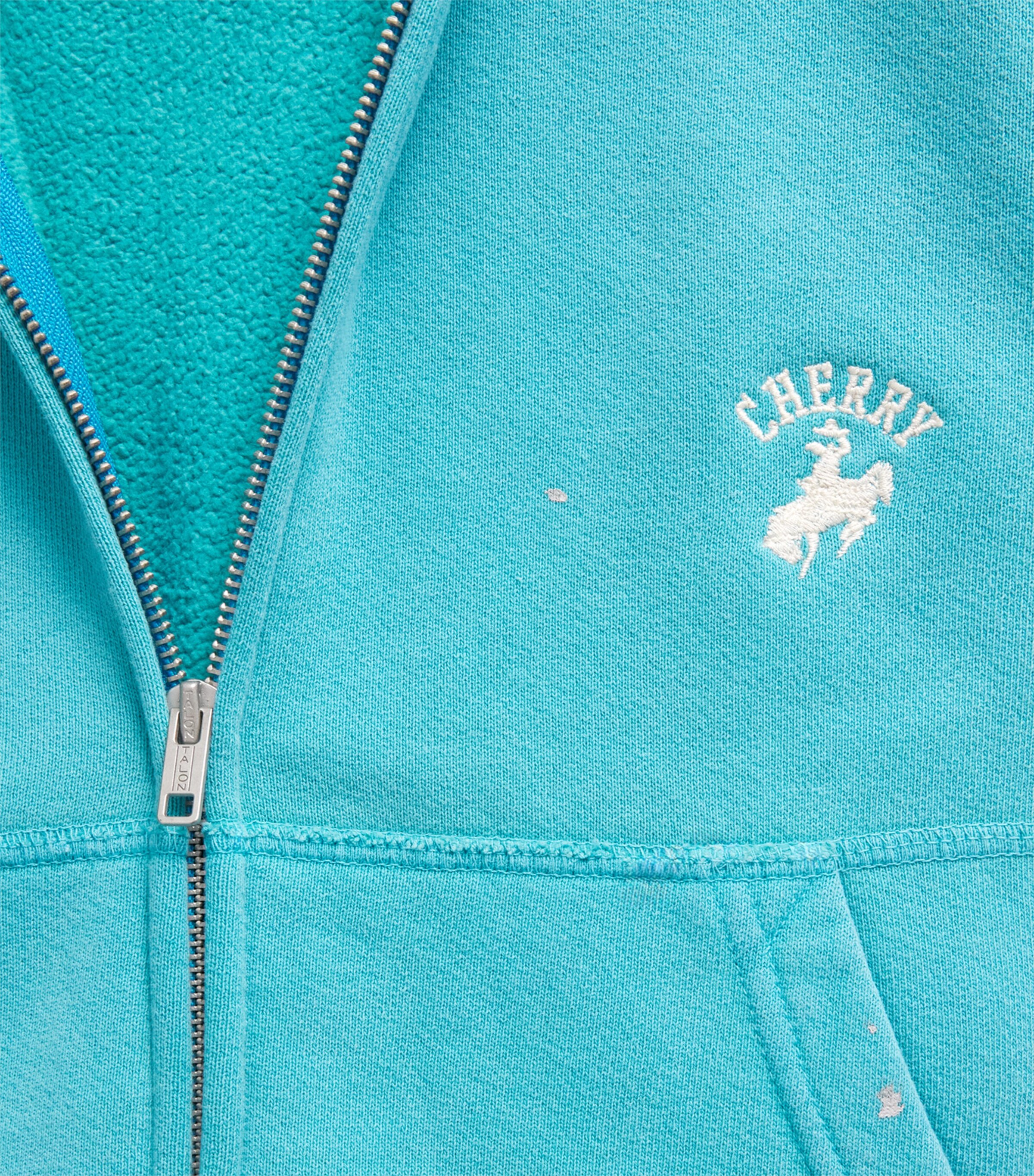 Cherry Los Angeles Turquoise Western Athletic Zip-Up Hoodie