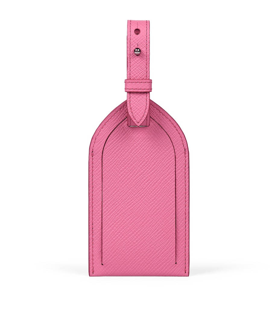 Smythson Panama Leather Luggage Tag Flamingo Image 1