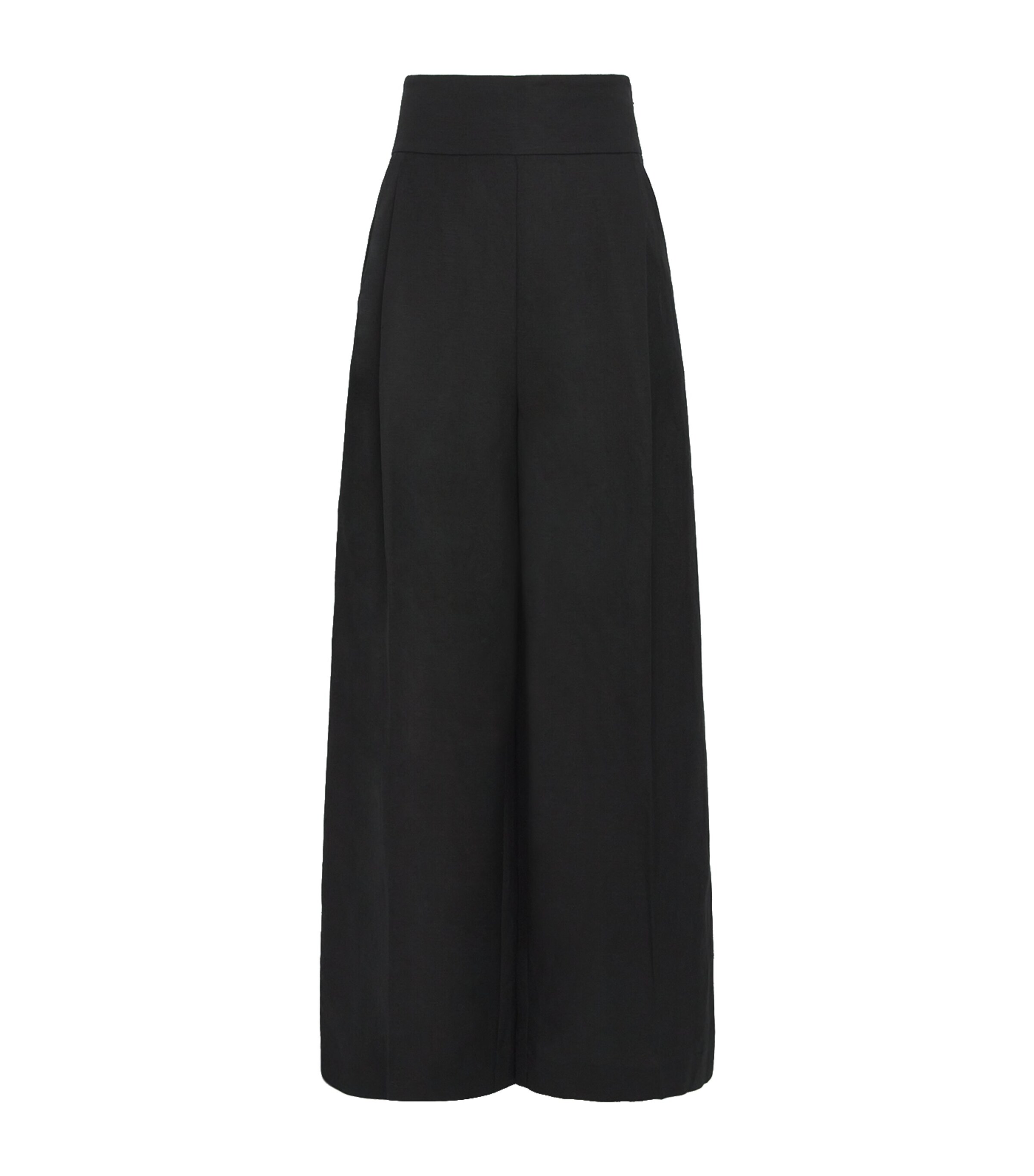 Linen-Blend Oversized Serene Trousers DBLKBLACK Image 1