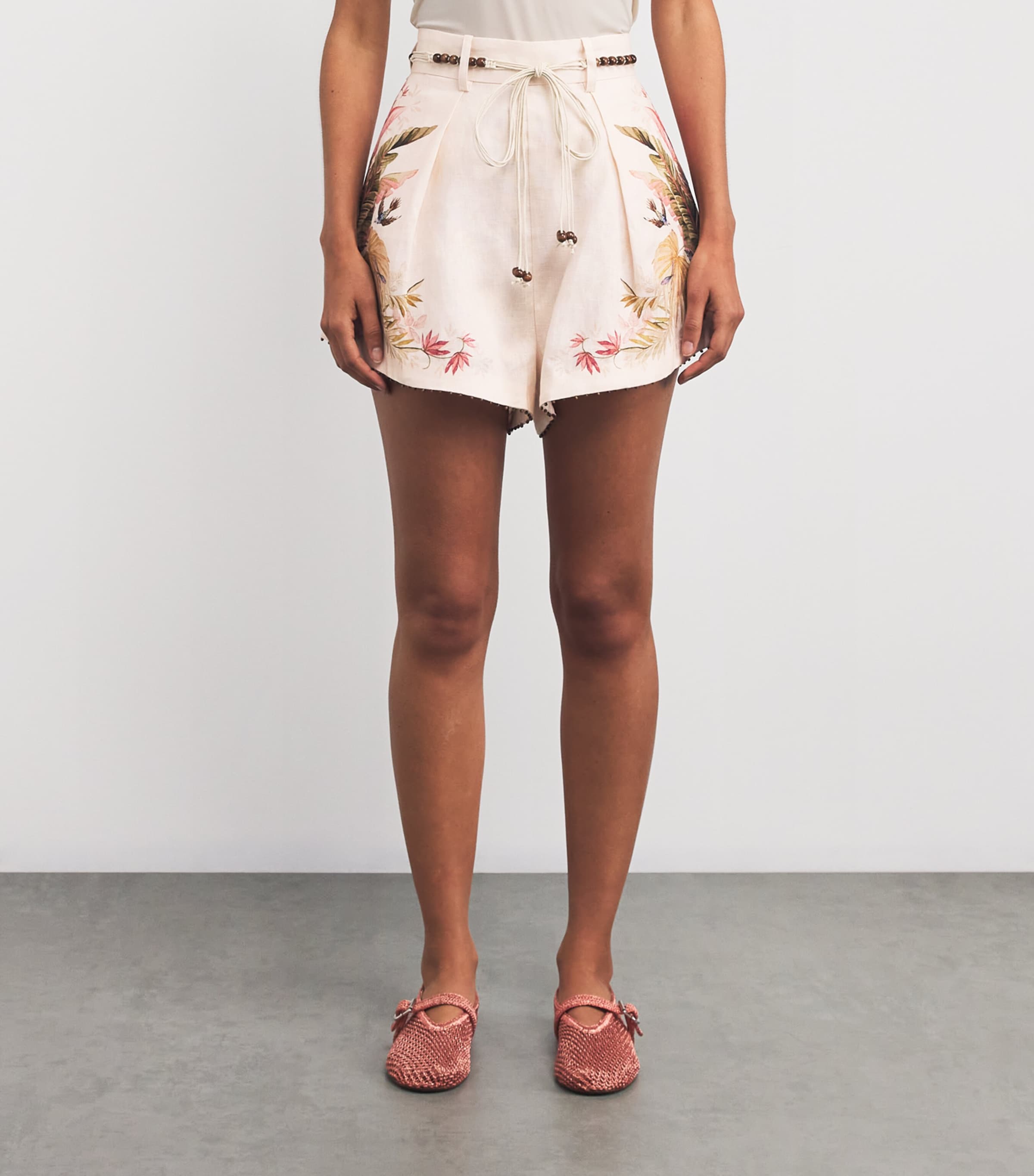 ショーツ ZIMMERMANN ASCENSION LINEN SHORTS Ascension embroidered linen shorts in white - Zimmermann
