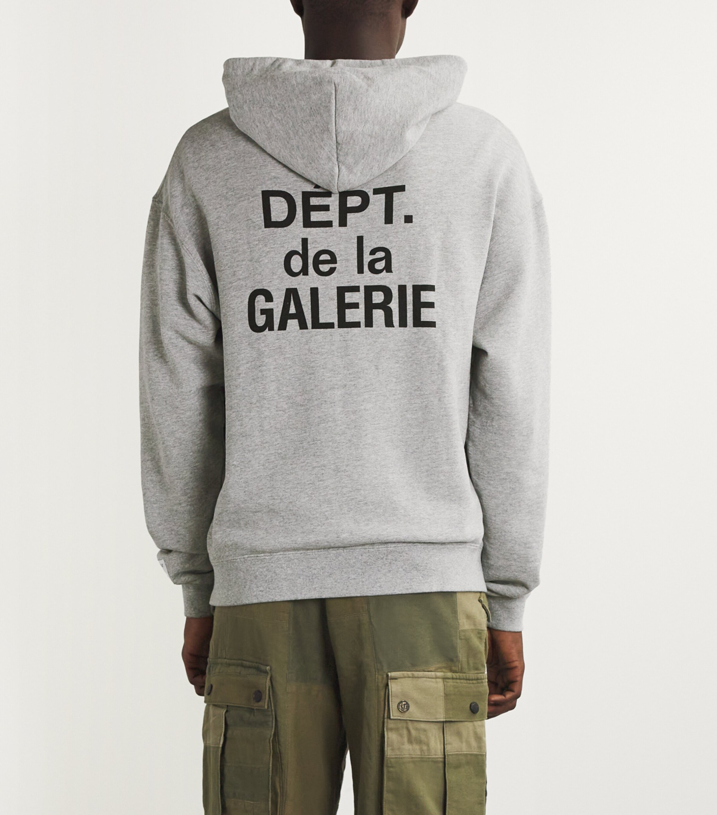 GALLERY DEPT. Mens Cotton-Blend Zip-Up Logo Hoodie Heather Grey Image 4