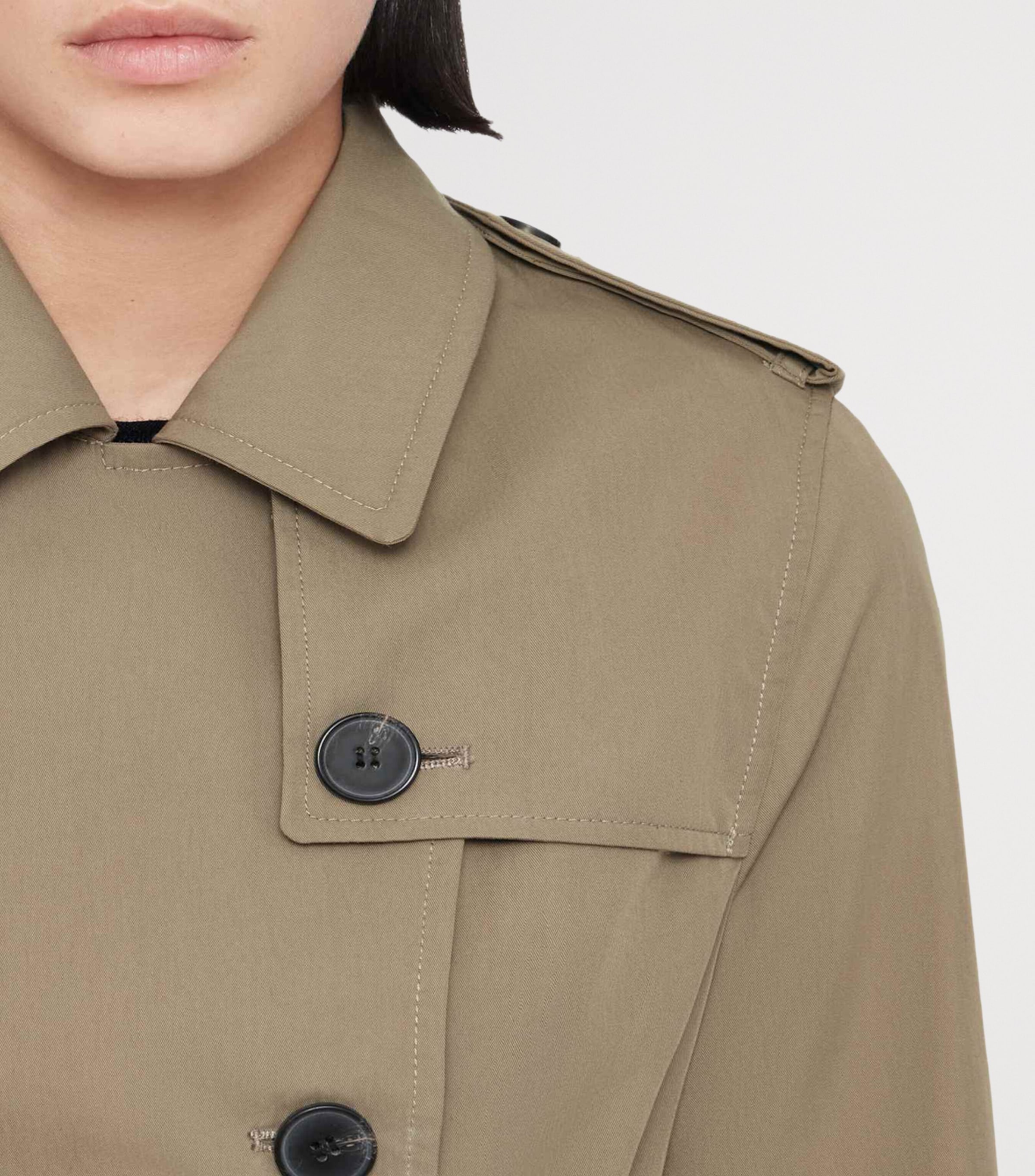 AllSaints Womens Leonard Trench Coat Mushroom Brown Image 4