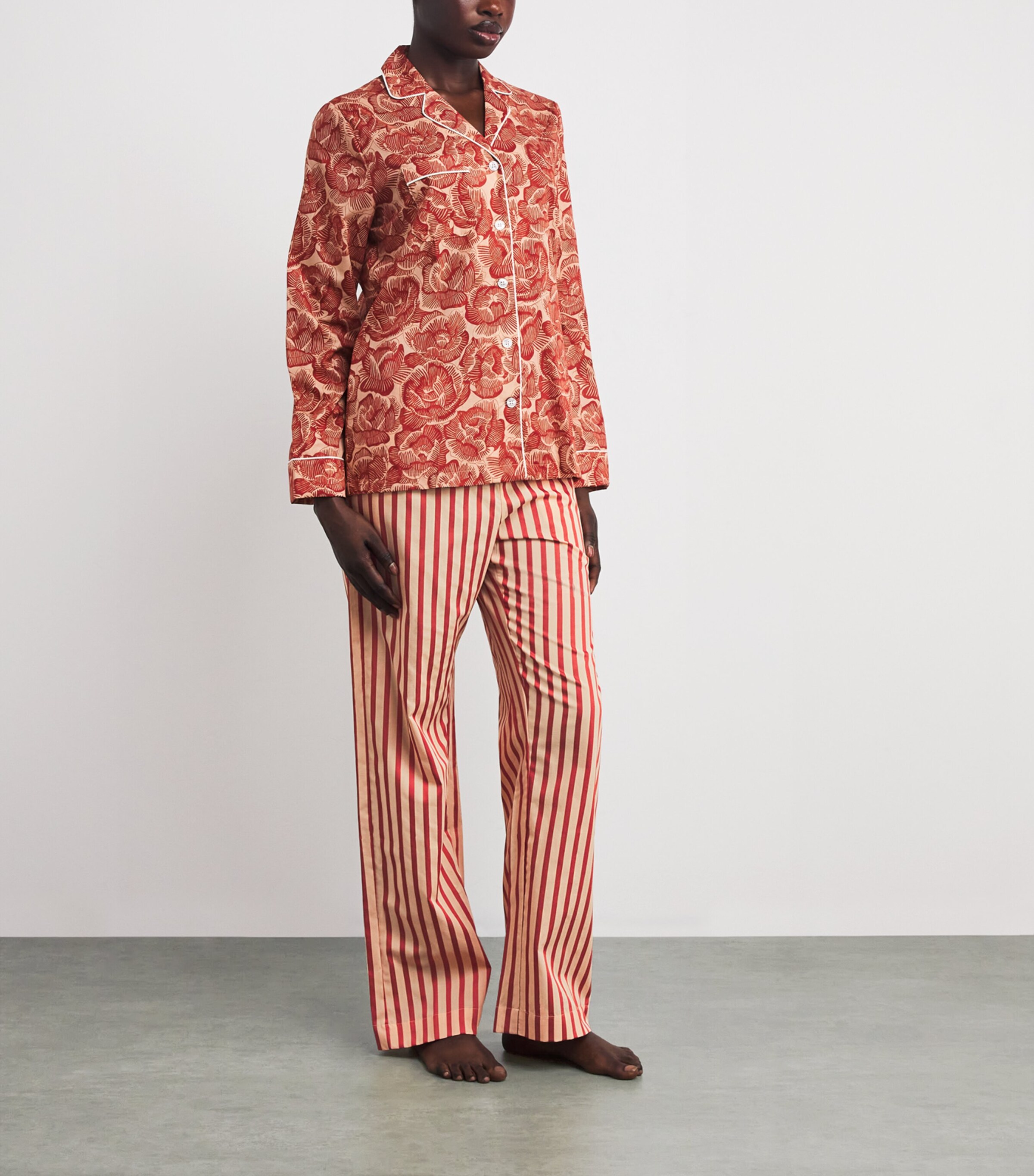 Cotton Capri Pyjama Bottoms RED/RED Image 2