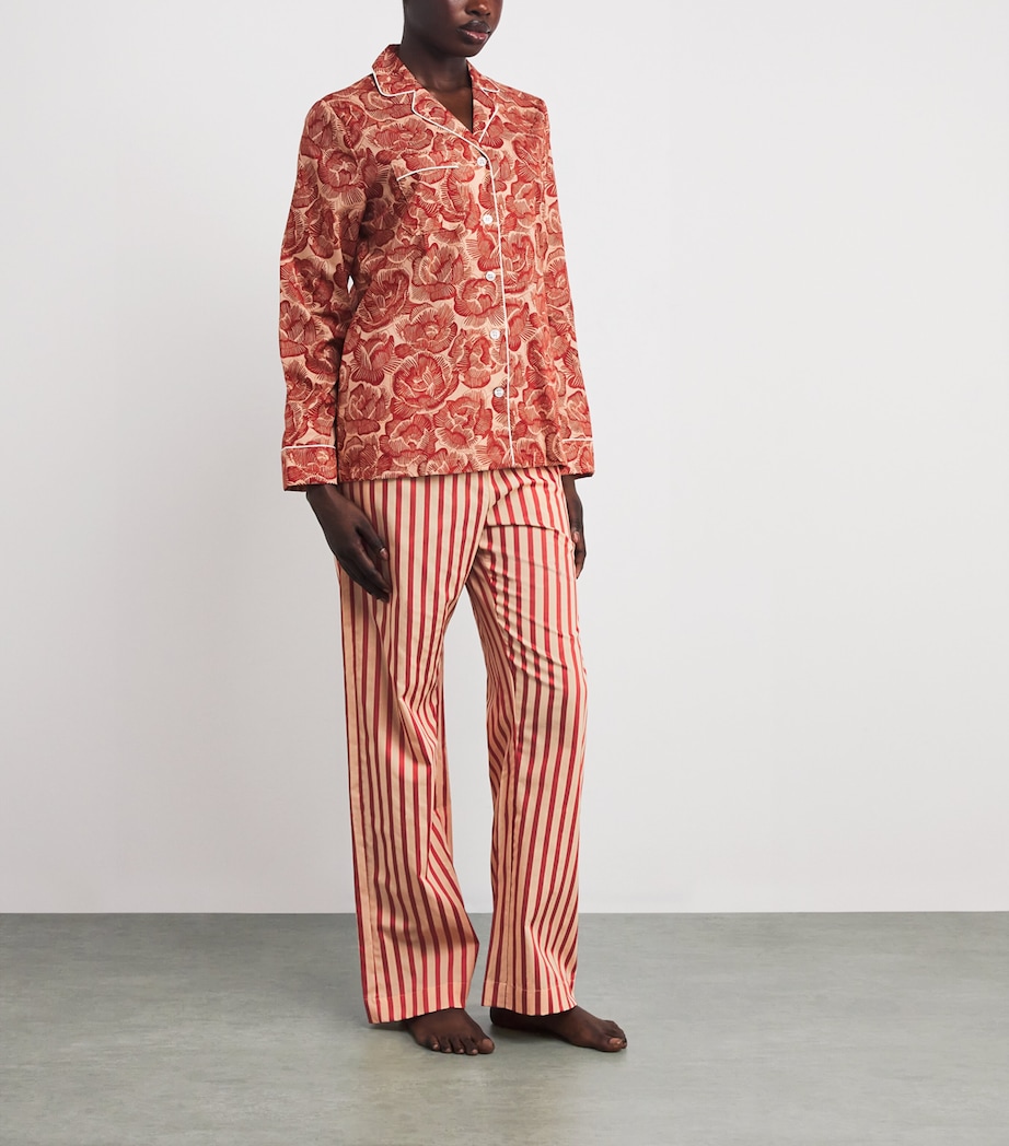 Cotton Capri Pyjama Bottoms RED/RED Image 2