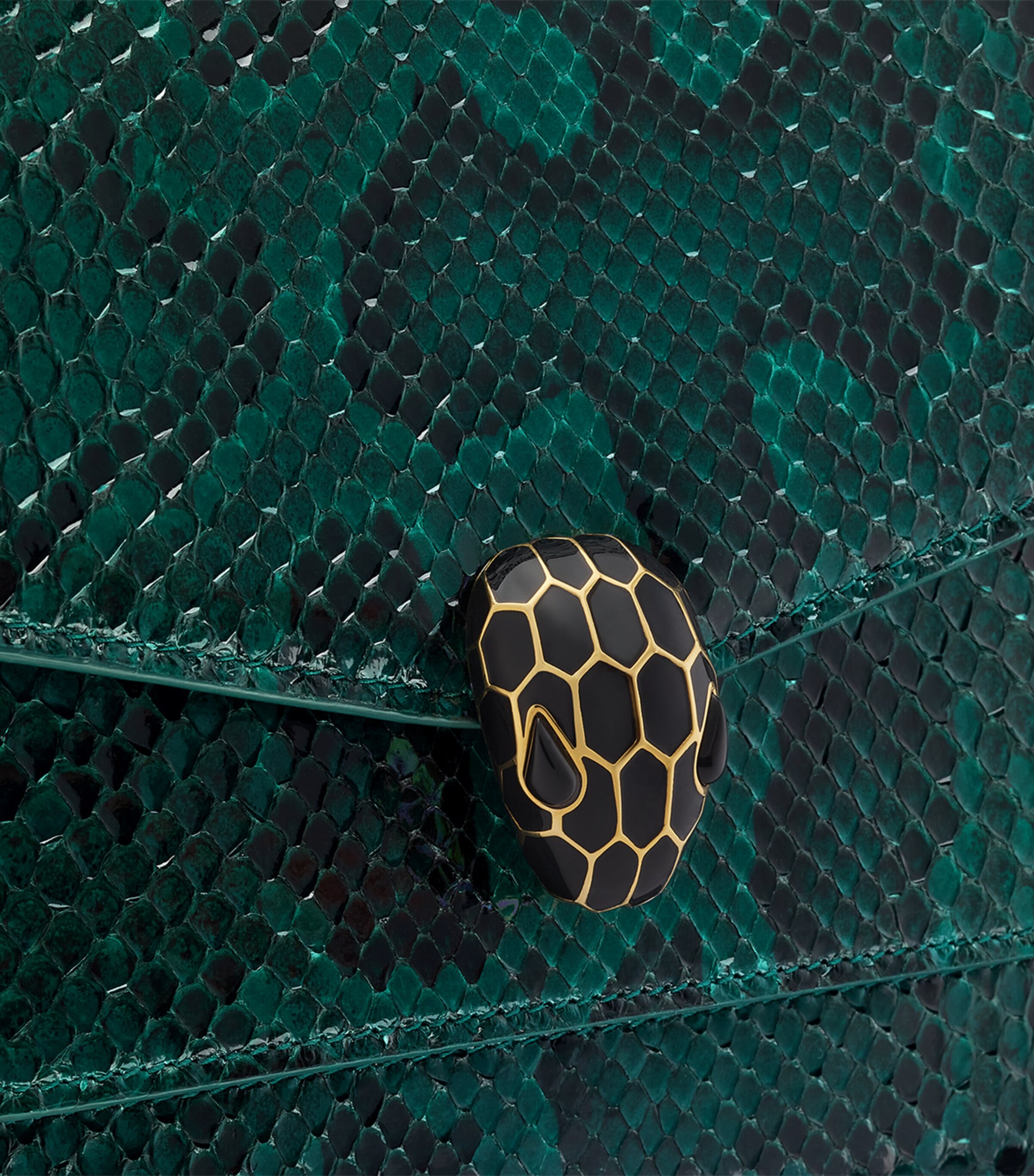 Python Leather Serpenti Forever Shoulder Bag GREEN DARK Image 6