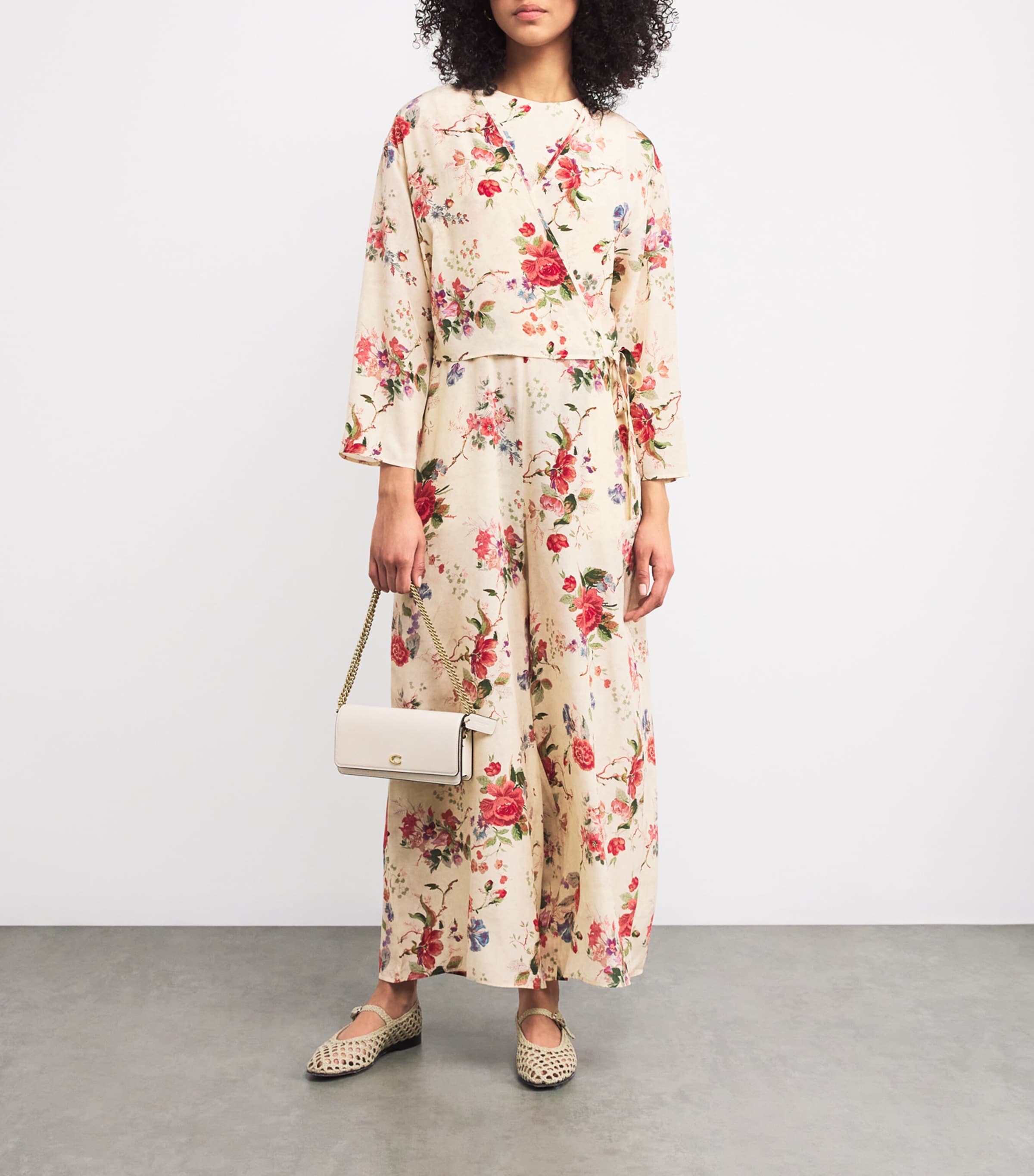 Weekend Max Mara Womens Silk Floral Jumpsuit and Top Ivory Image 2