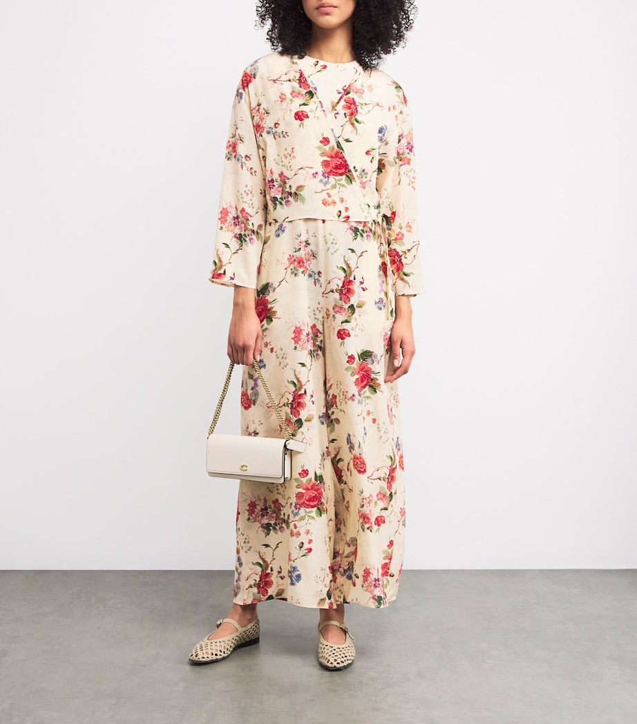Weekend Max Mara Womens Silk Floral Jumpsuit and Top Ivory Image 2