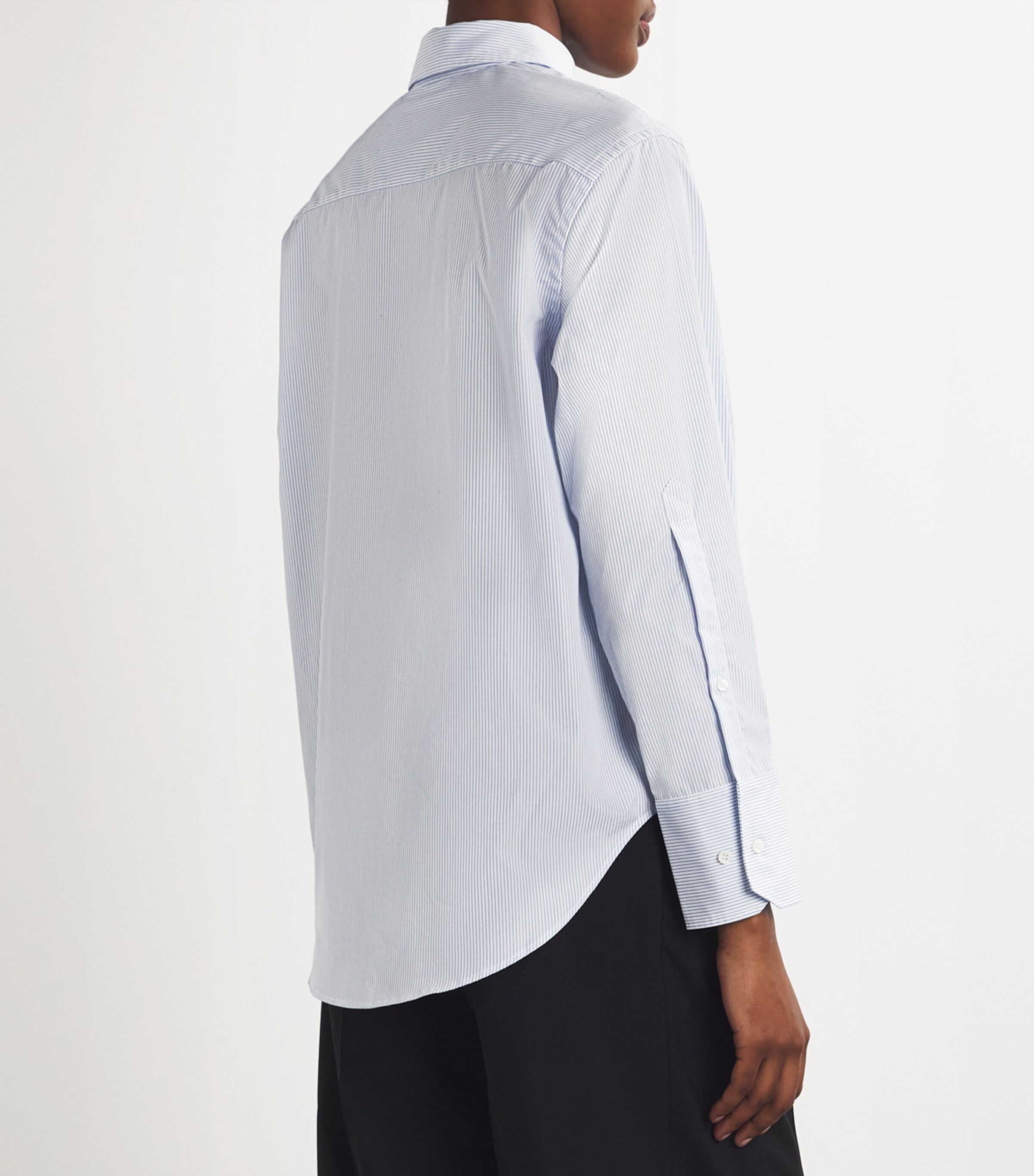 Cotton Oxford Shirt 621 STRIPE LIGHT BLU Image 4