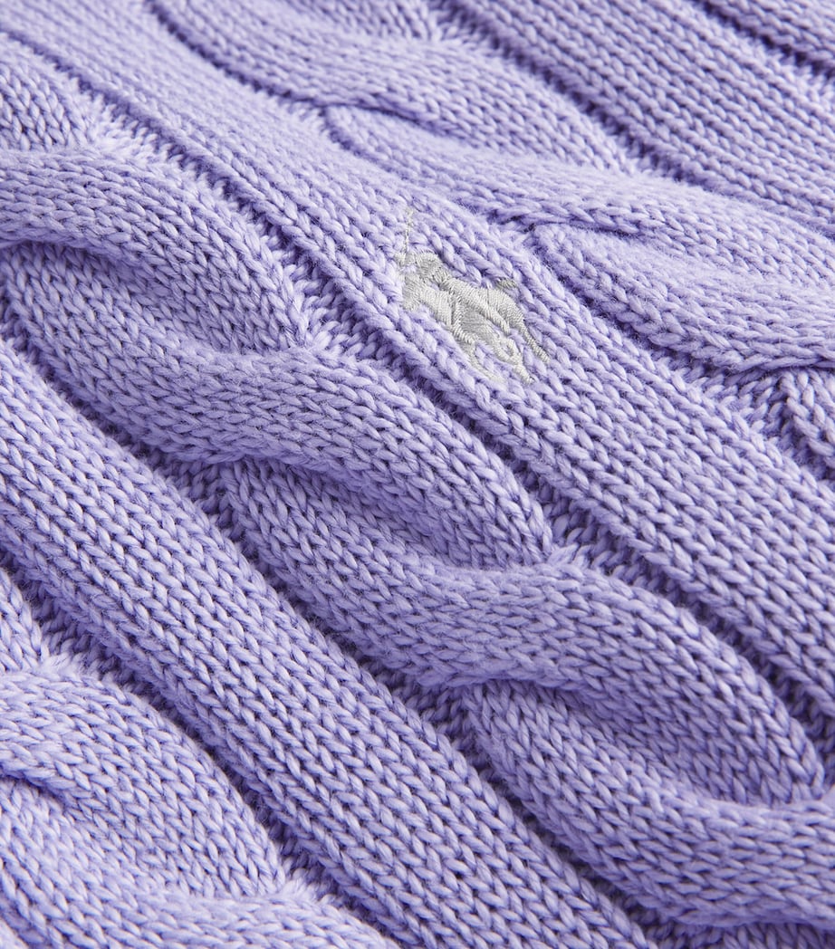 Cotton Cable-Knit Sweater SKY LAVENDAR Image 5