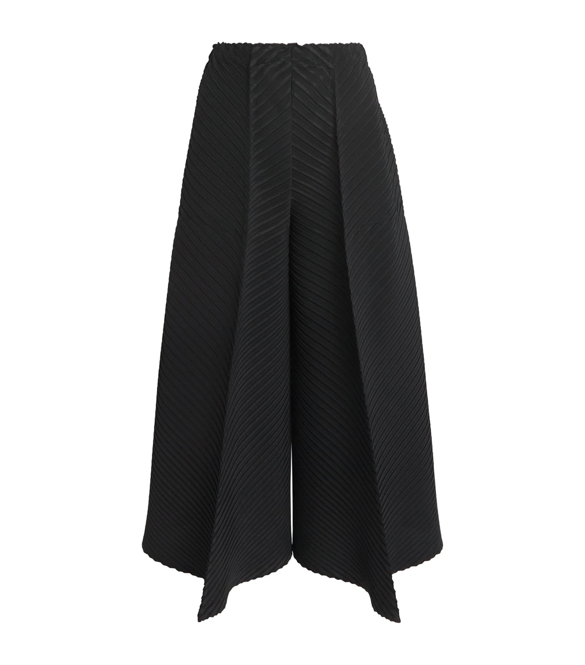 Issey Miyake Womens Plaster Pleats Cropped Trousers Black Image 1