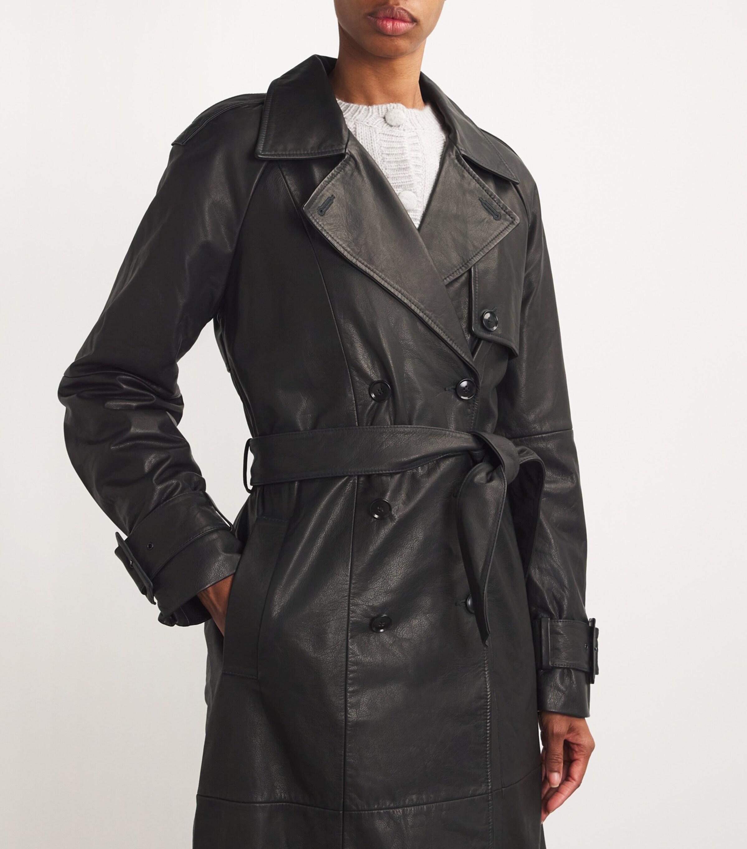 ジャケット・アウター DIANTE Leather piping trench coat Venice | Leather Trench Coat – Citysoles