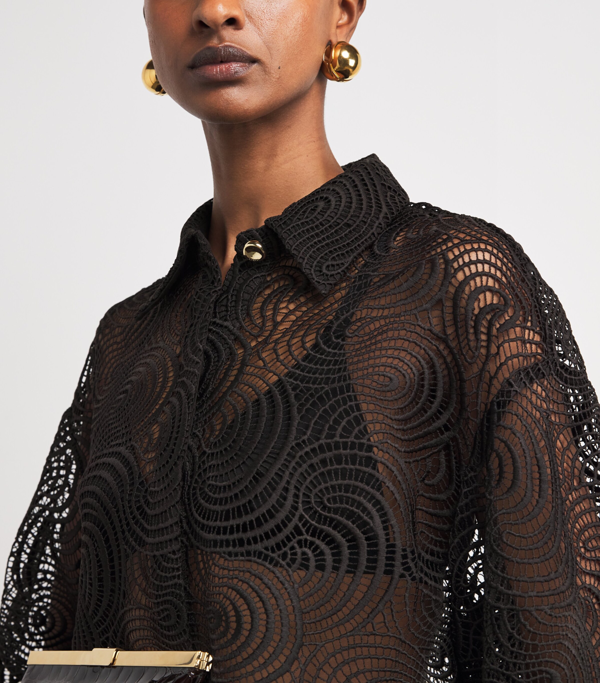 Joseph Womens Corded Lace Nyla Blouse Cocoa Image 6