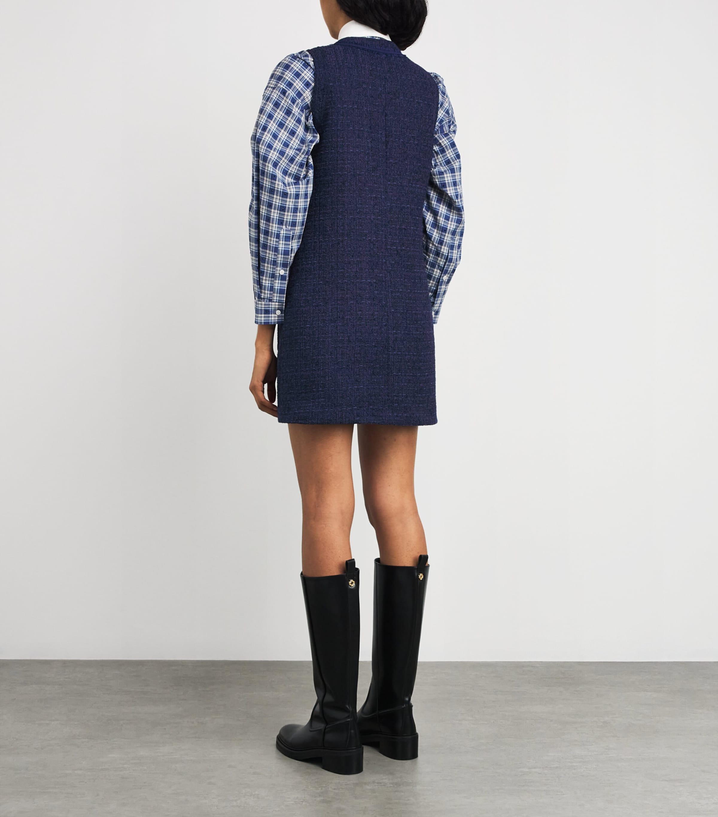 Tweed Mini Dress NAVY BLUE Image 3