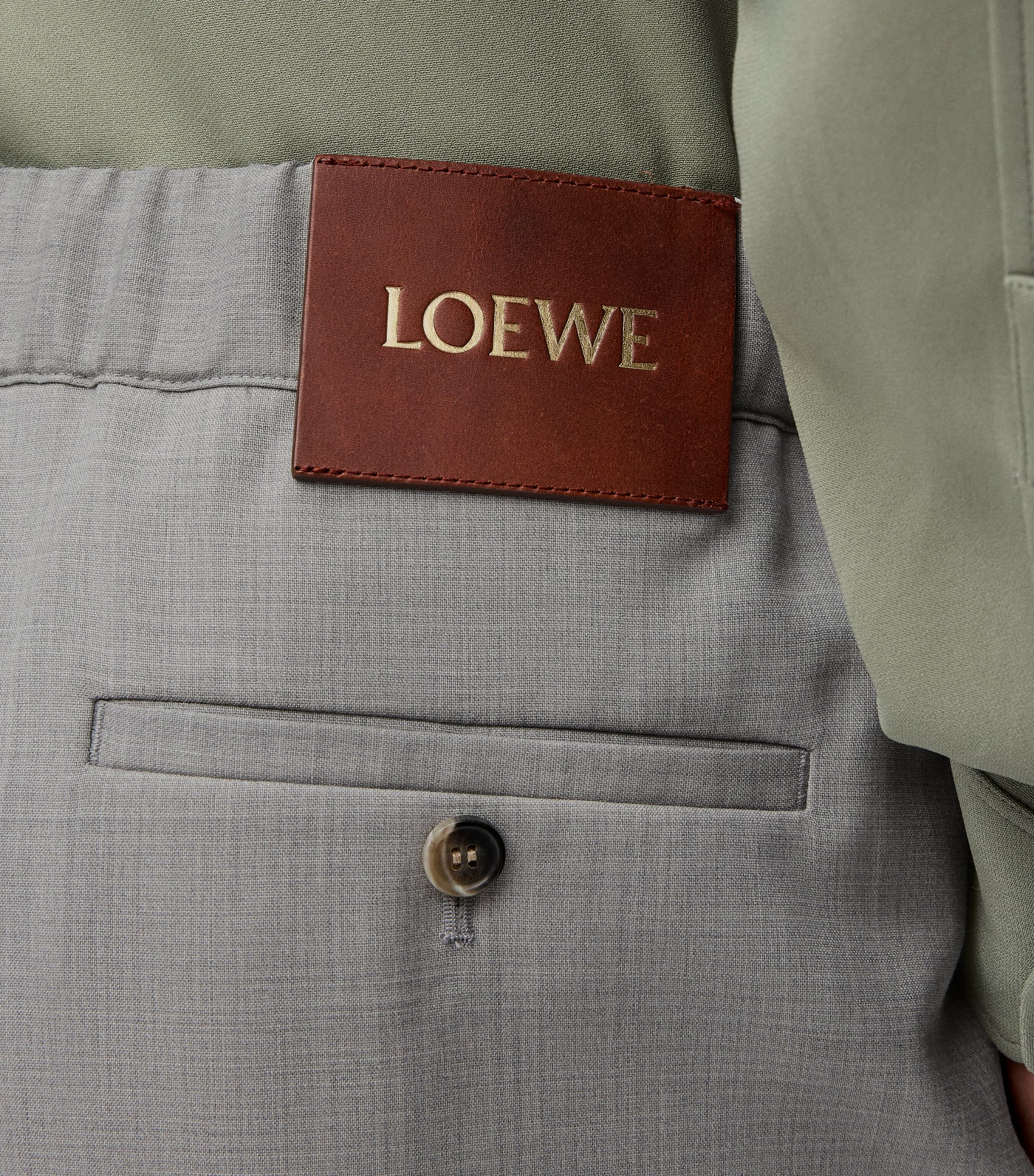 Wool-Blend Drawstring Trousers GREY Image 4