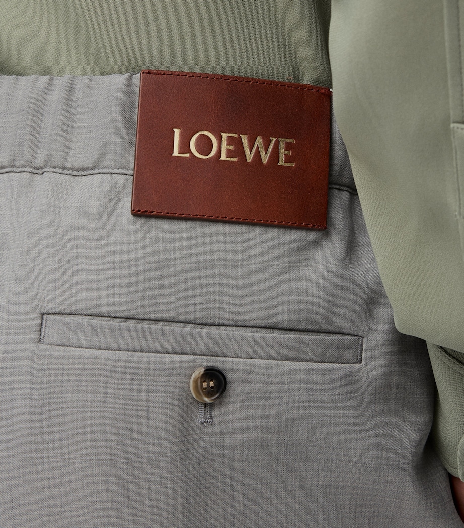 Wool-Blend Drawstring Trousers GREY Image 4