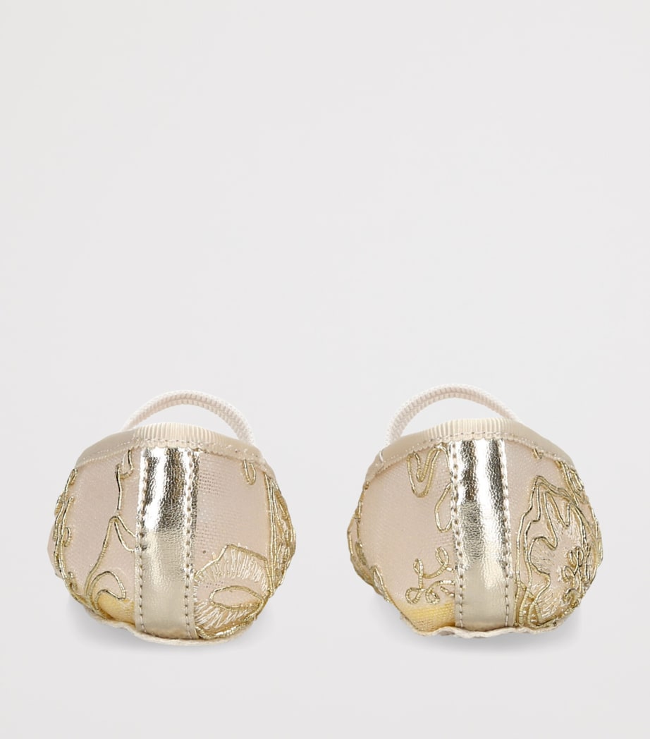 Aruna Seth Lace Odette Ballet Flats Gold Image 4
