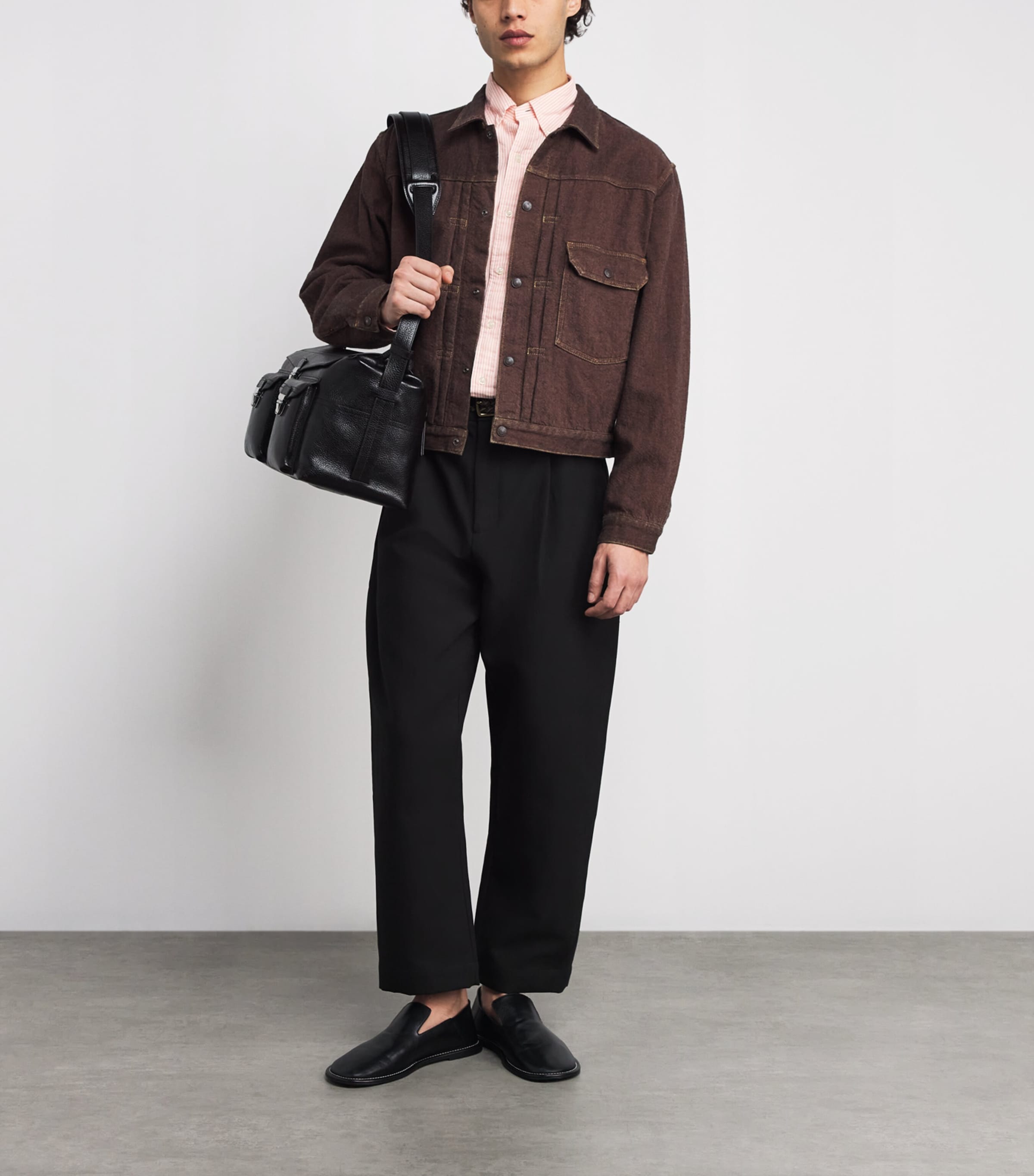 Cotton Striped Oxford Shirt 6636C KNA ORNGE/WHT Image 2