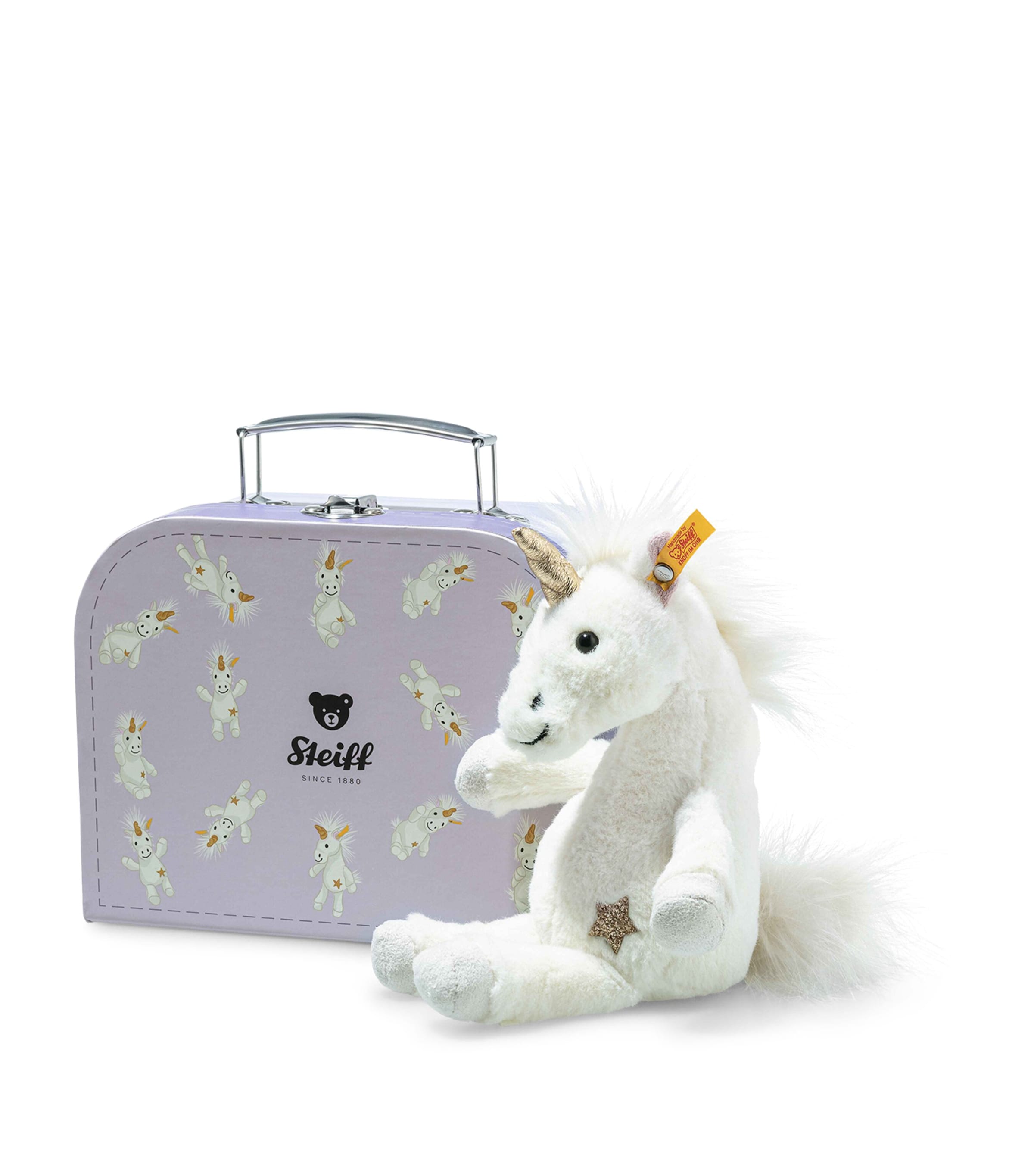 Steiff Unica Dangling Unicorn in Suitcase (20cm) | Toys | Bears & Soft Toys | Designers | Steiff