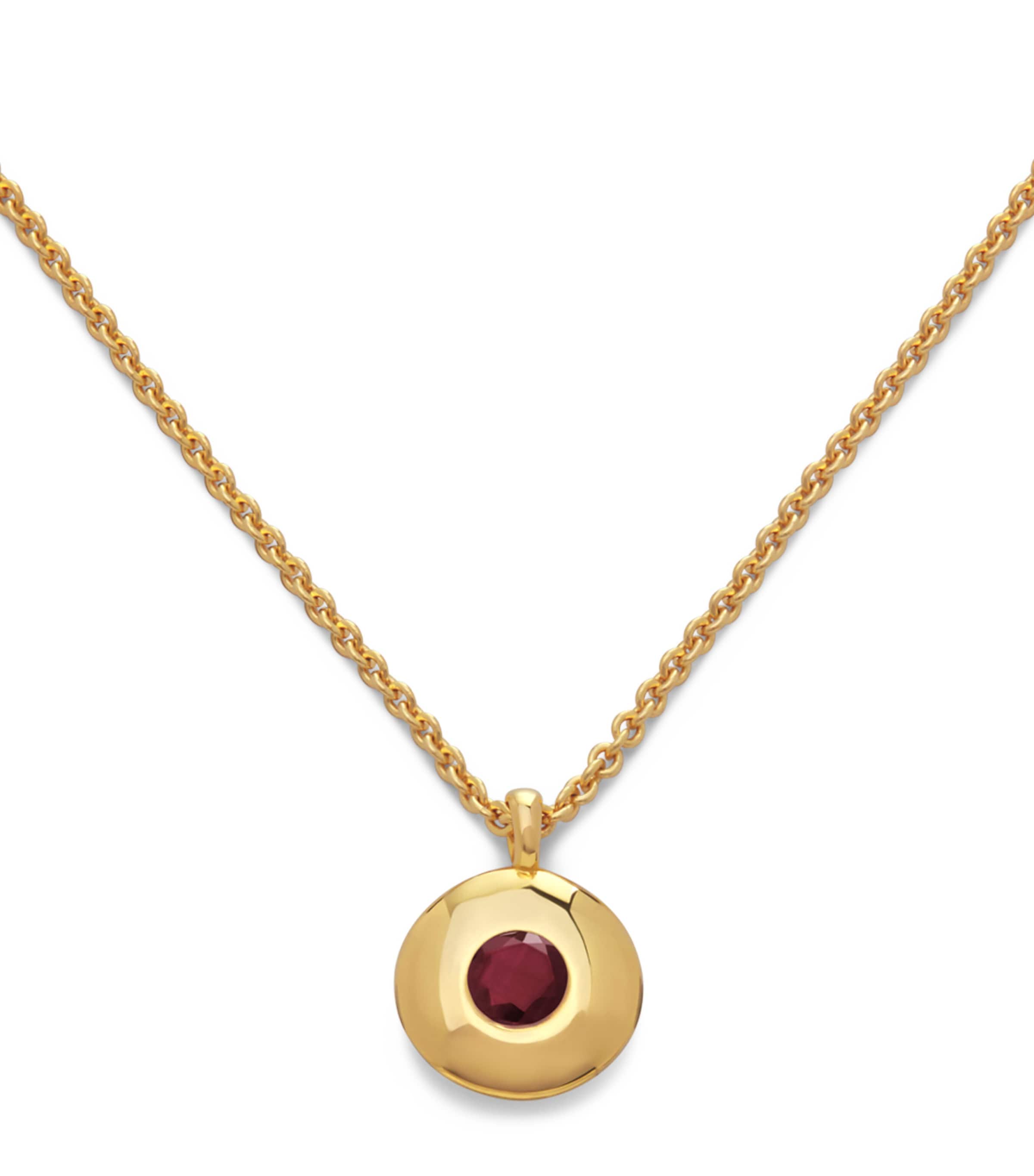 Monica Vinader Gold Vermeil and Ruby July Birthstone Necklace Gold Vermeil Image 1