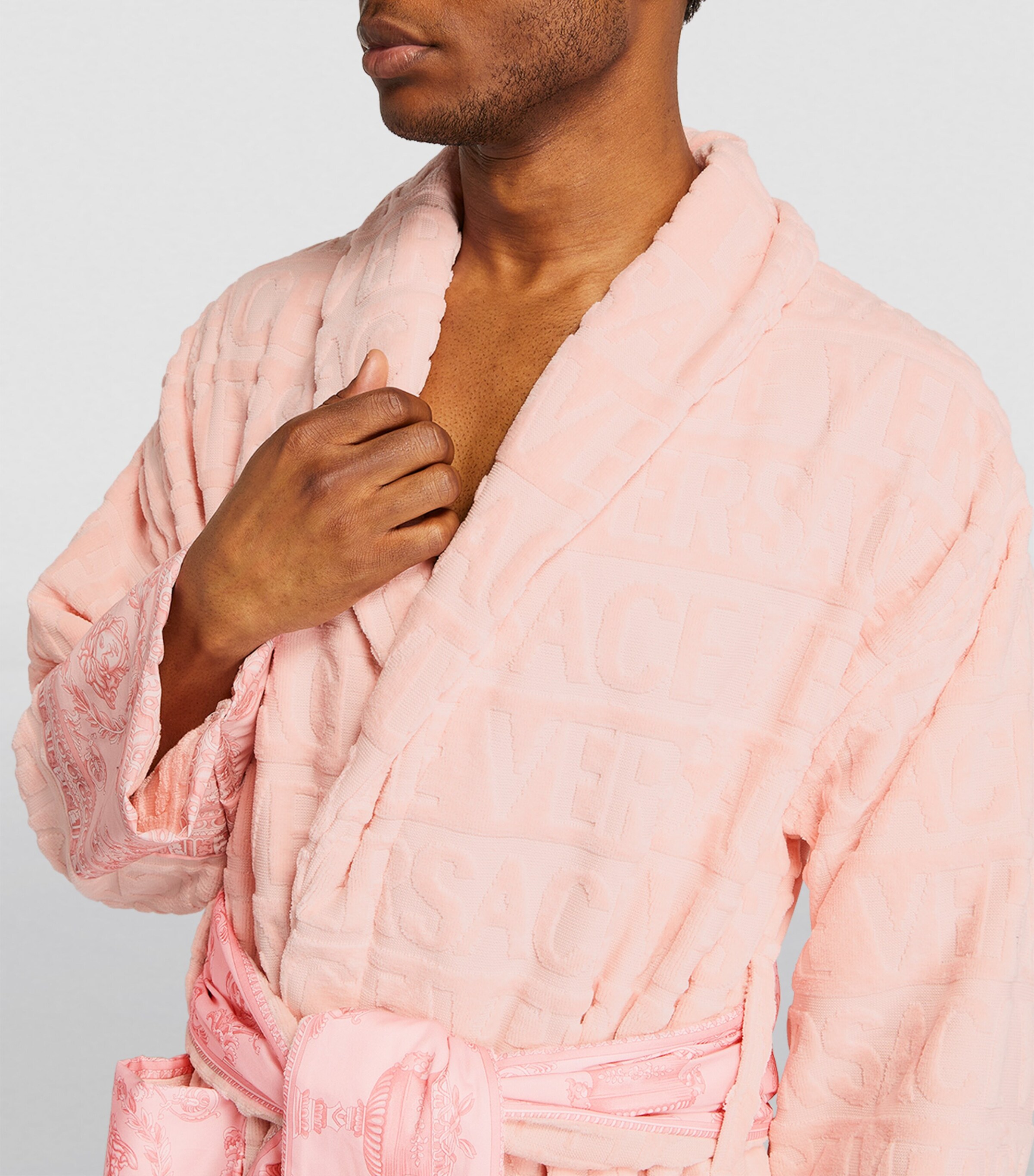 Versace Baroque Bath Robe Pnk/pnk Image 6