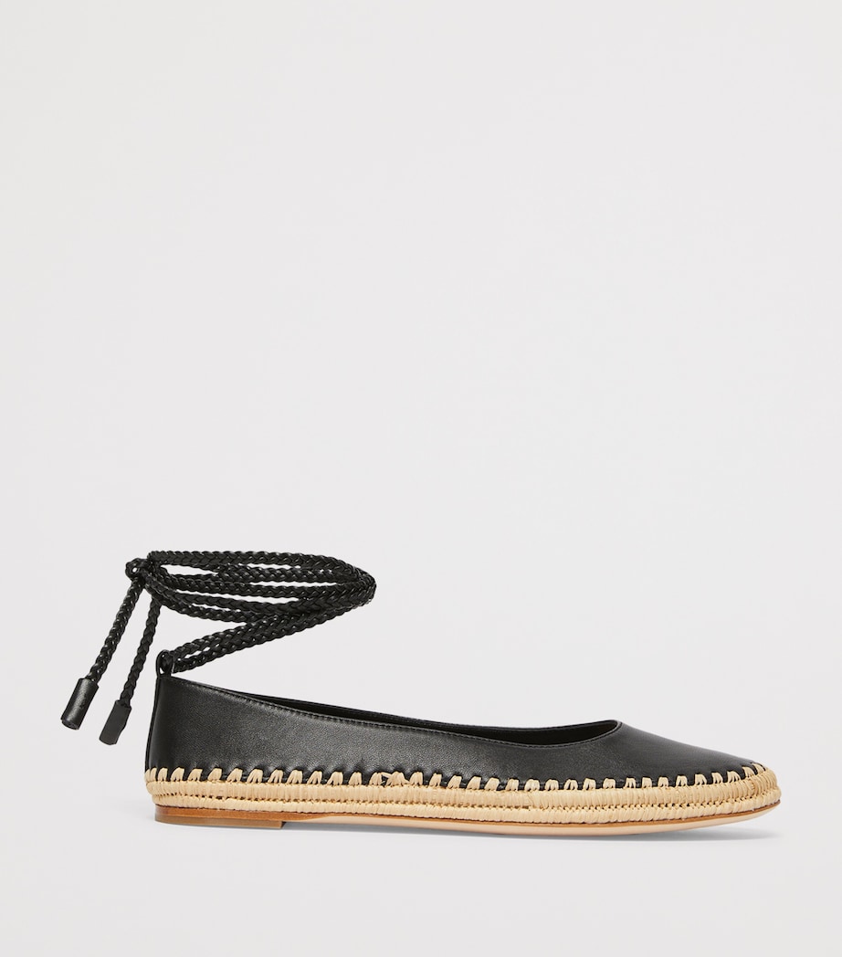 Leather Espadrilles BLACK Image 3