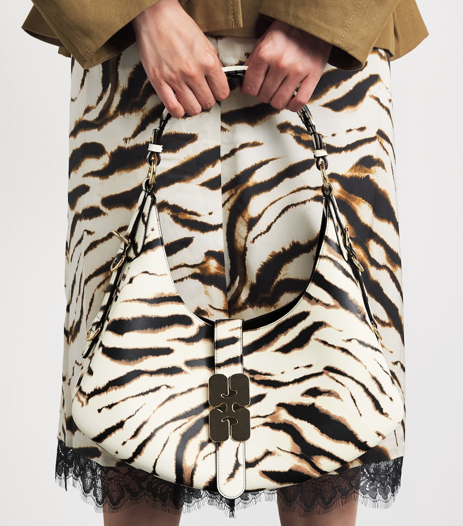 GANNI Small Zebra Kat Shoulder Bag Egret Image 4