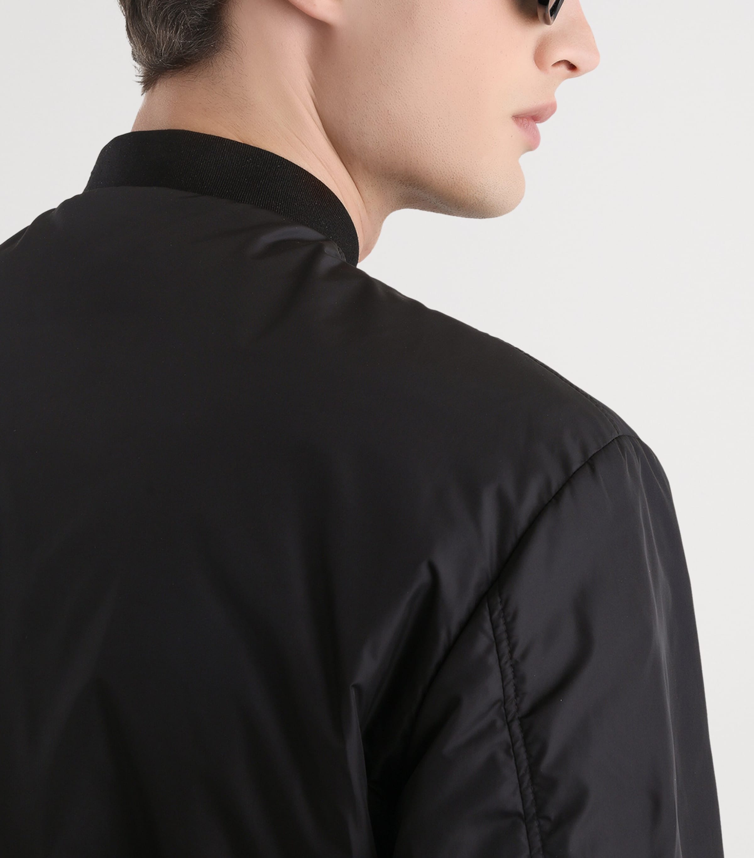 Nylon Crest Bomber Jacket N0000-BLACK Image 5