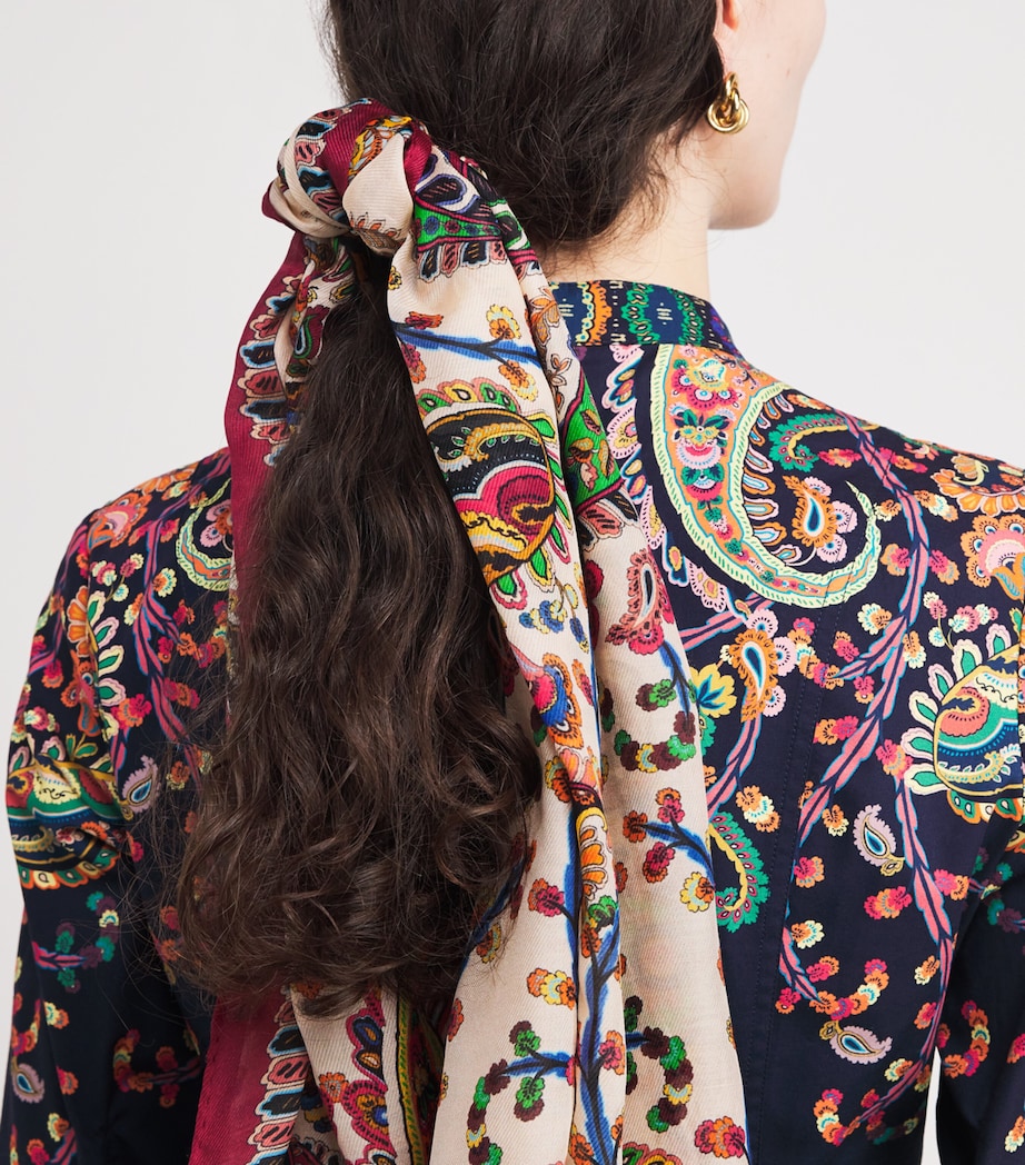 Cotton-Silk Paisley Scarf X0800 Image 3