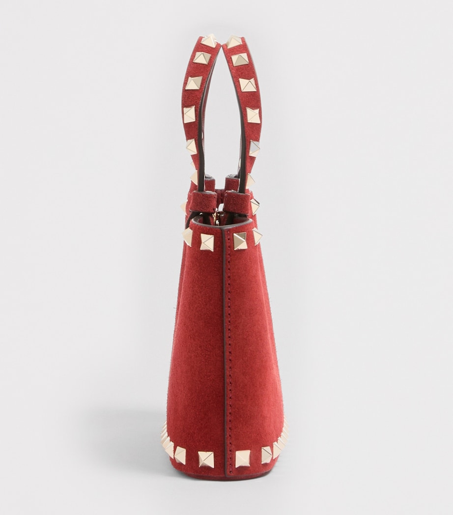 Valentino Garavani Mini Split-Leather Rockstud Tote Bag Aqs Image 3