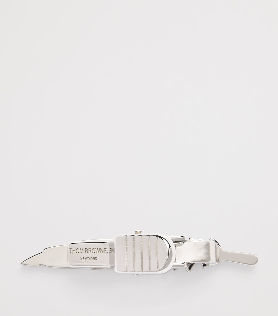 Sterling Silver Feather Tie Bar SILVER Image 4