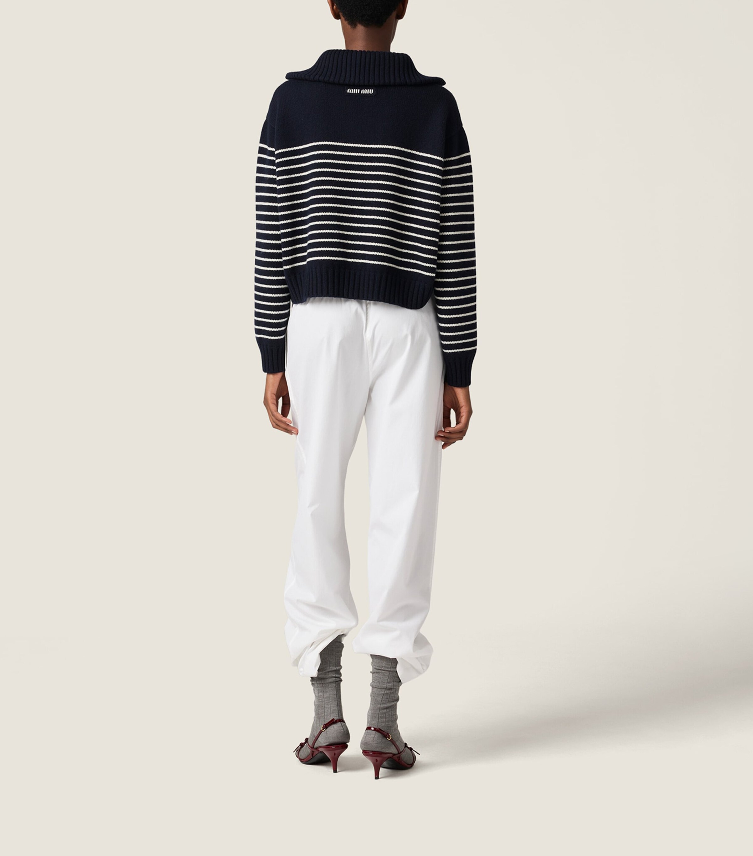 Cashmere Stripe Sweater F022X Image 5