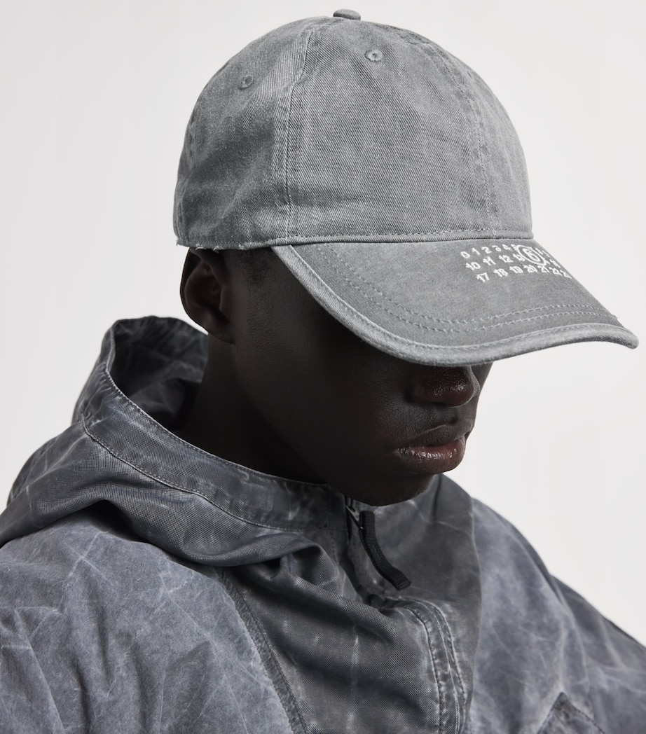 MM6 Maison Margiela Cotton Numeric Logo Cap Grey Image 2
