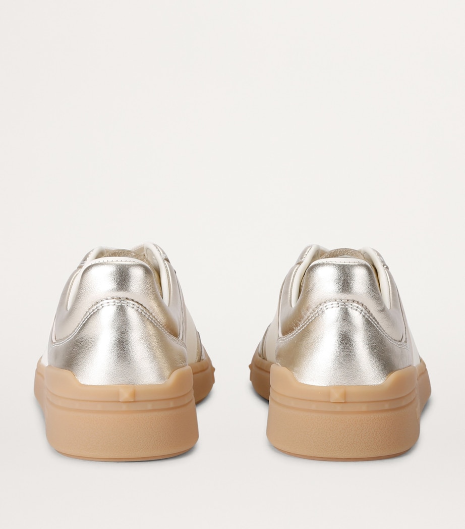 Valentino Garavani Leather Upvillage Sneakers Silver Com Image 2
