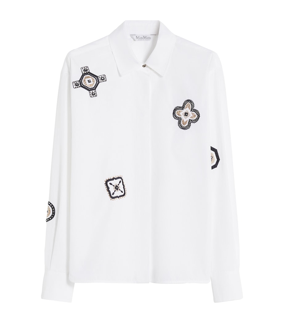 Cotton Poplin Embroidered Shirt OPTICAL WHITE Image 1