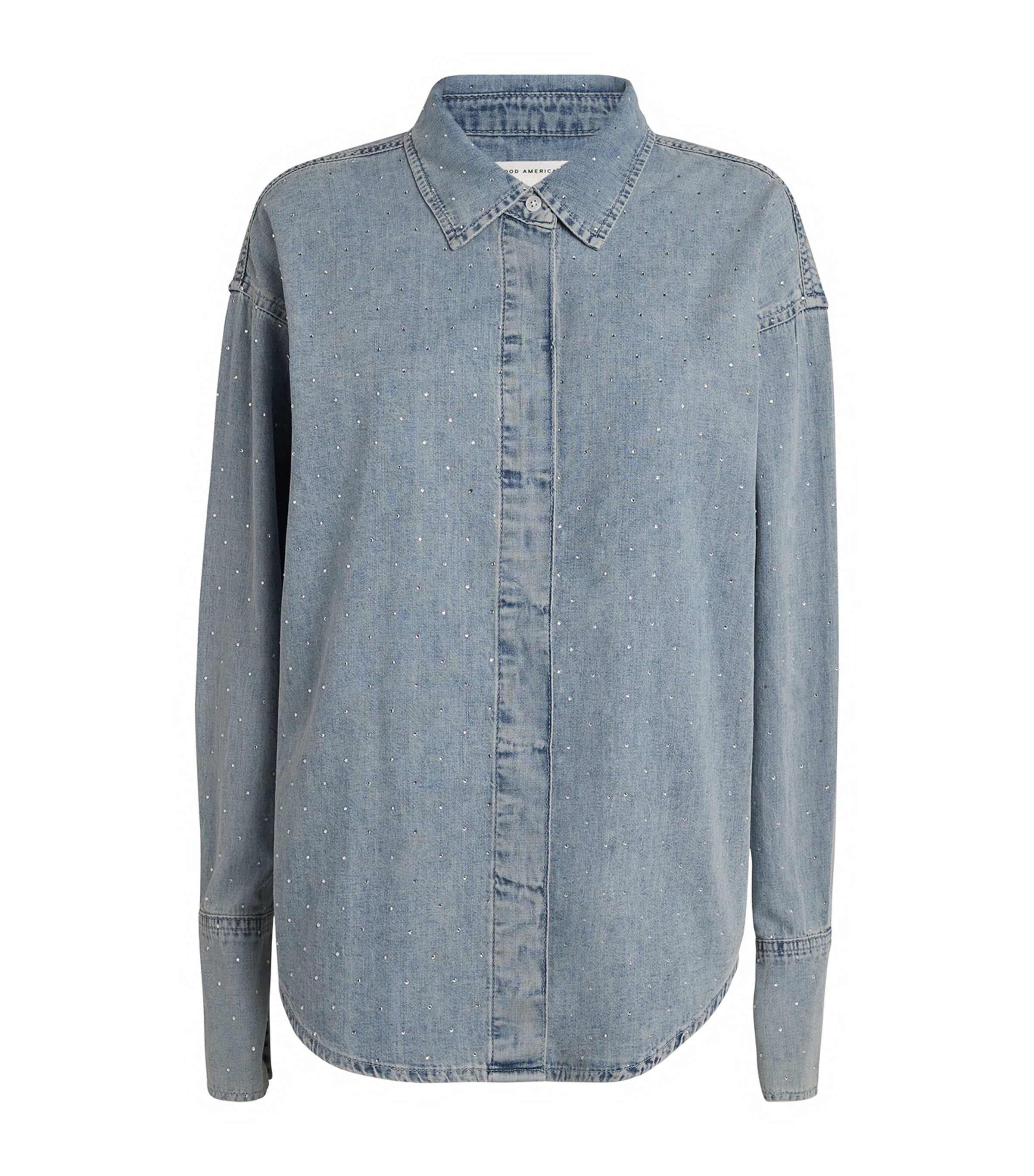 GOOD AMERICAN DENIM EMBELLISHED OVERSIZED SHIRT