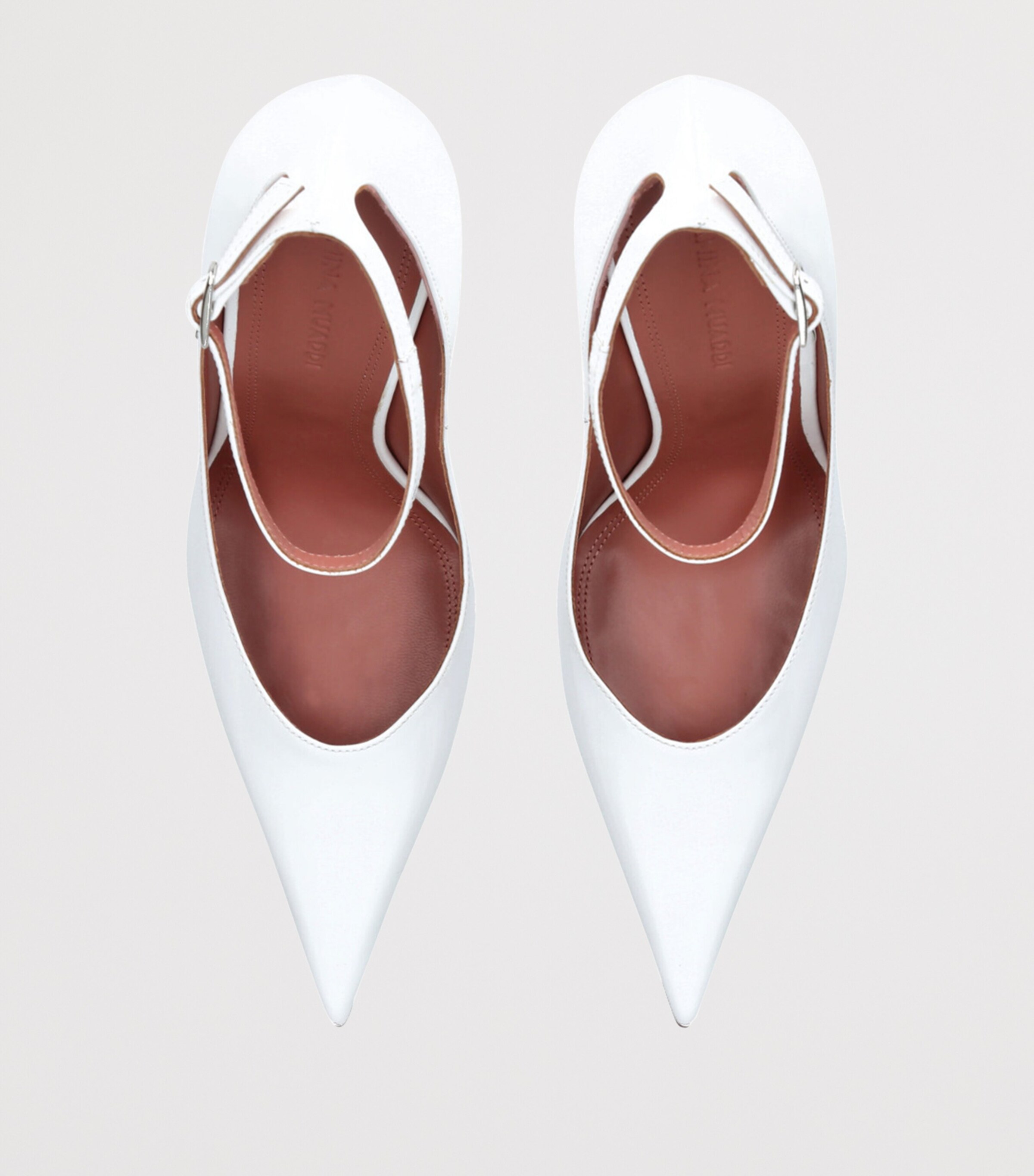Amina Muaddi Patent Leather Anok Pumps 105 White Image 4