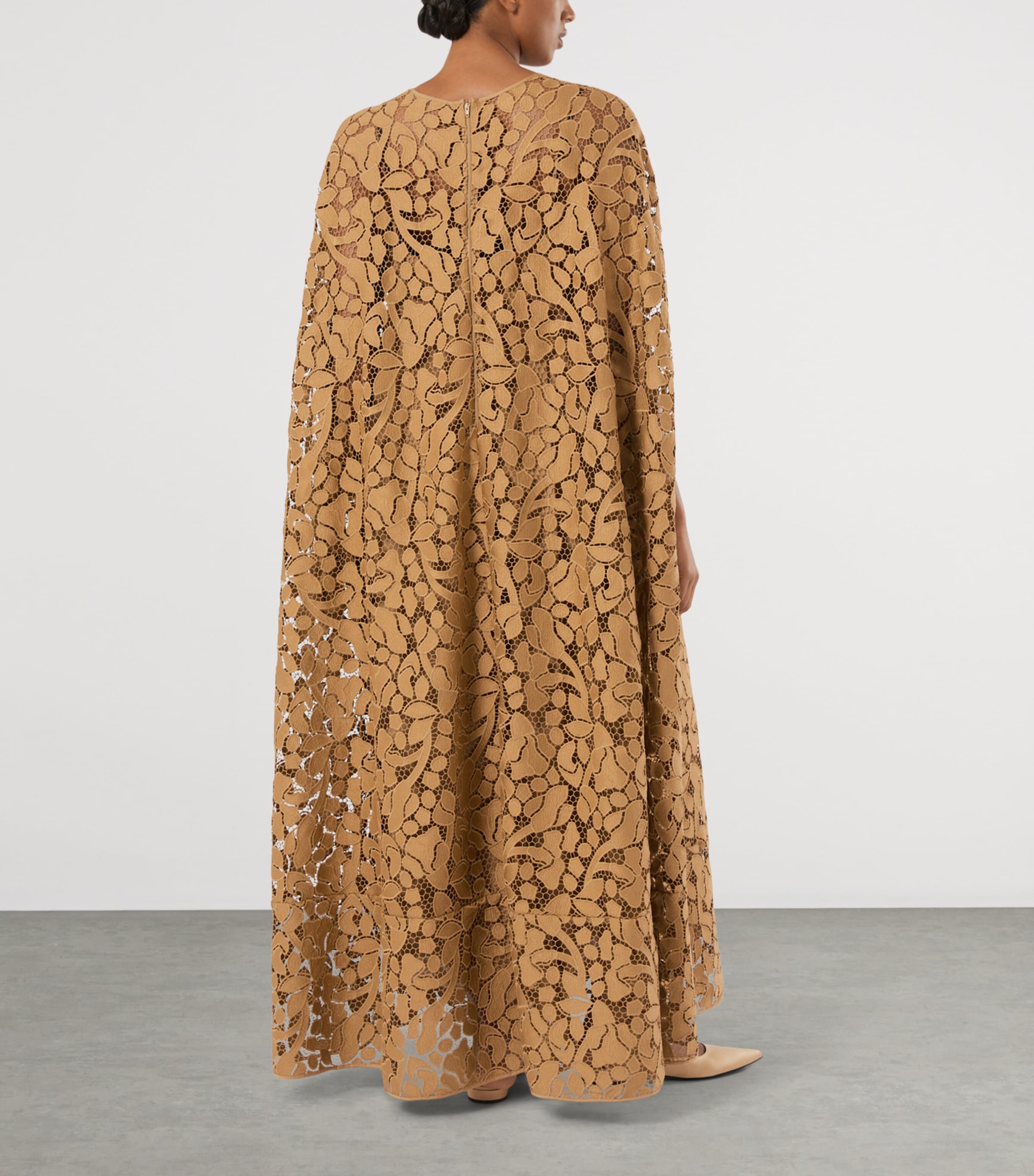 Marina Rinaldi Womens Macramé Lace Maxi Dress Camel Image 3