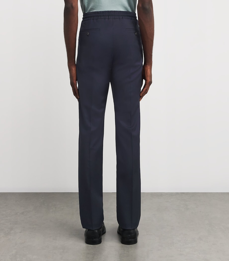Stretch-Wool Drawstring Trousers 01BLU NAVY Image 4