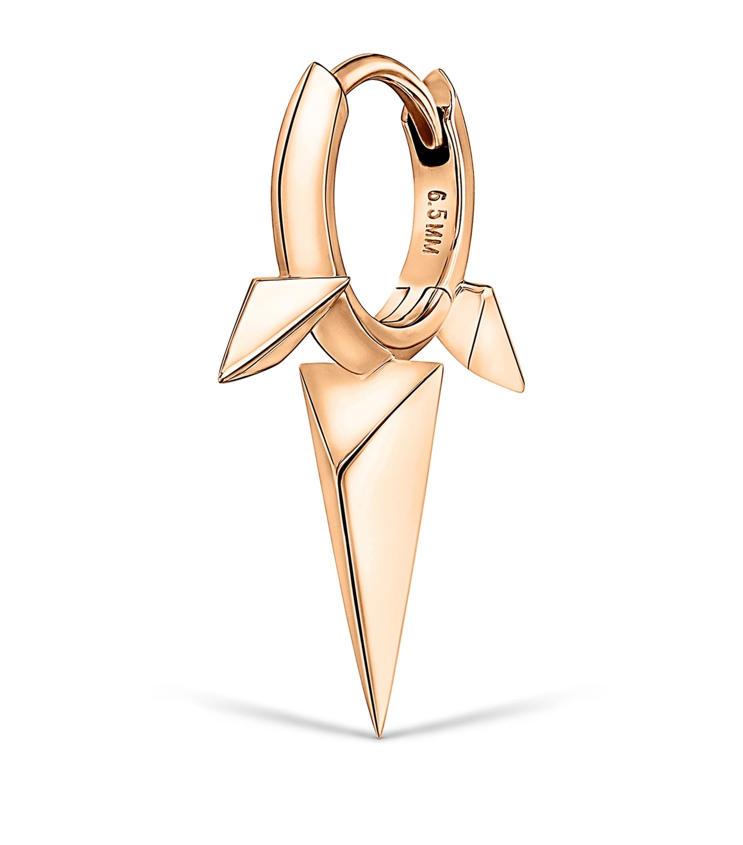 Maria Tash Rose Gold Faceted Triple Long Spike Hoop Earring (6.5mm) | Fine Jewellery | Fine Earrings | Hoop Earrings | Men Accessories | Jewellery | Earrings | Rewards Weekend