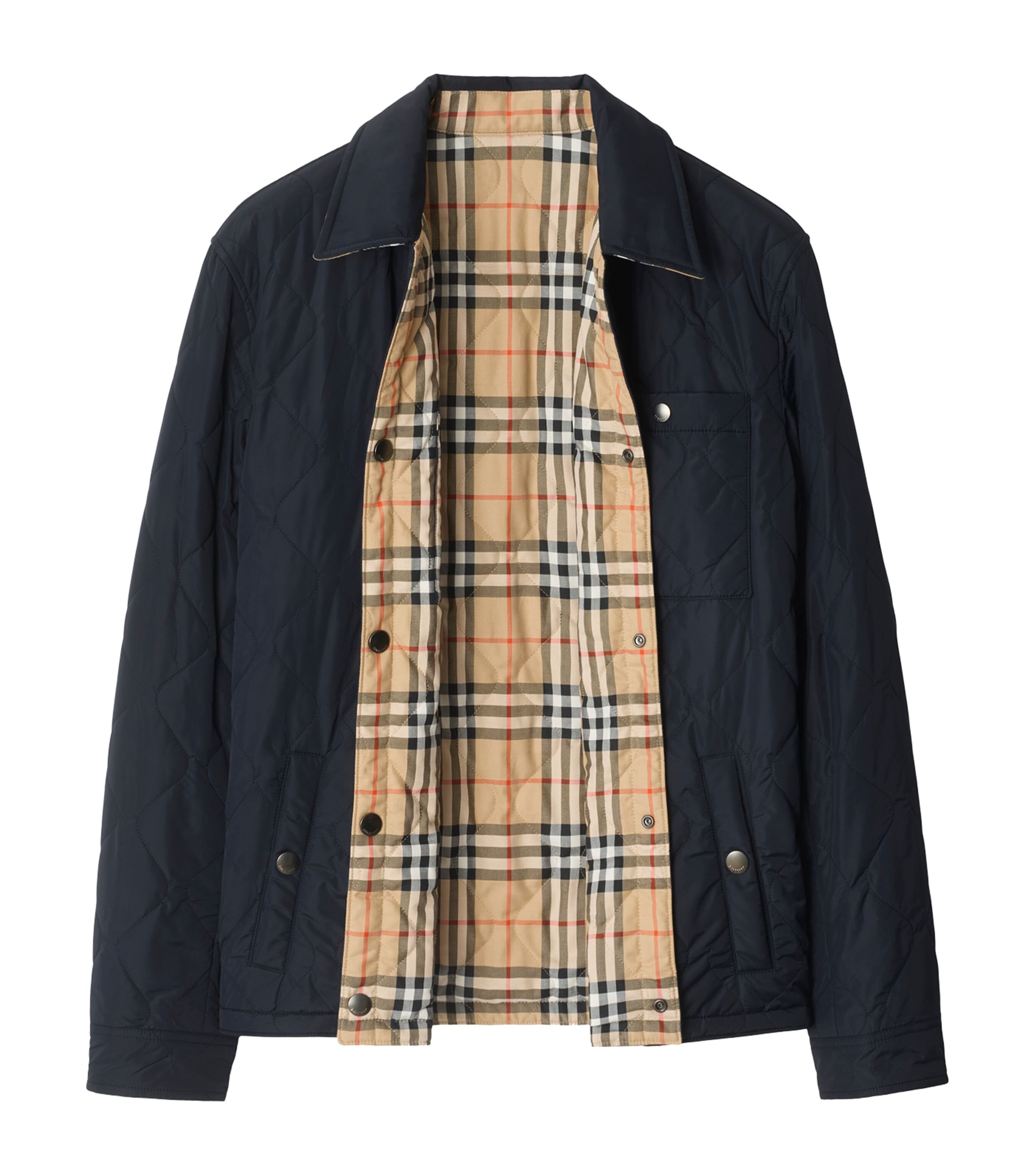 Reversible Quilted Overshirt NAVY Image 6