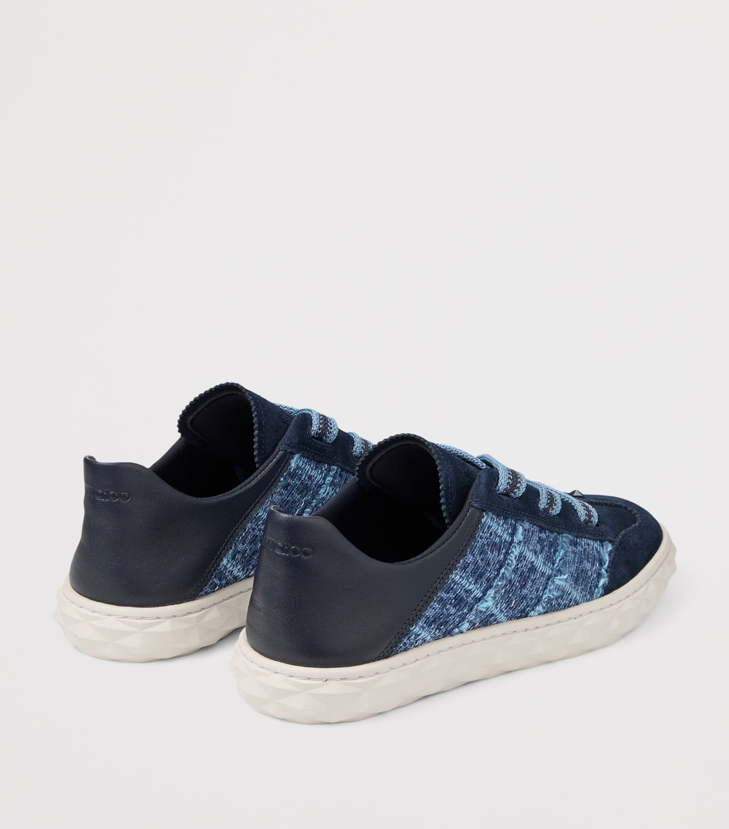 Jimmy Choo Diamond Light Flex Suede-Leather Sneakers V Marine/denim Image 5