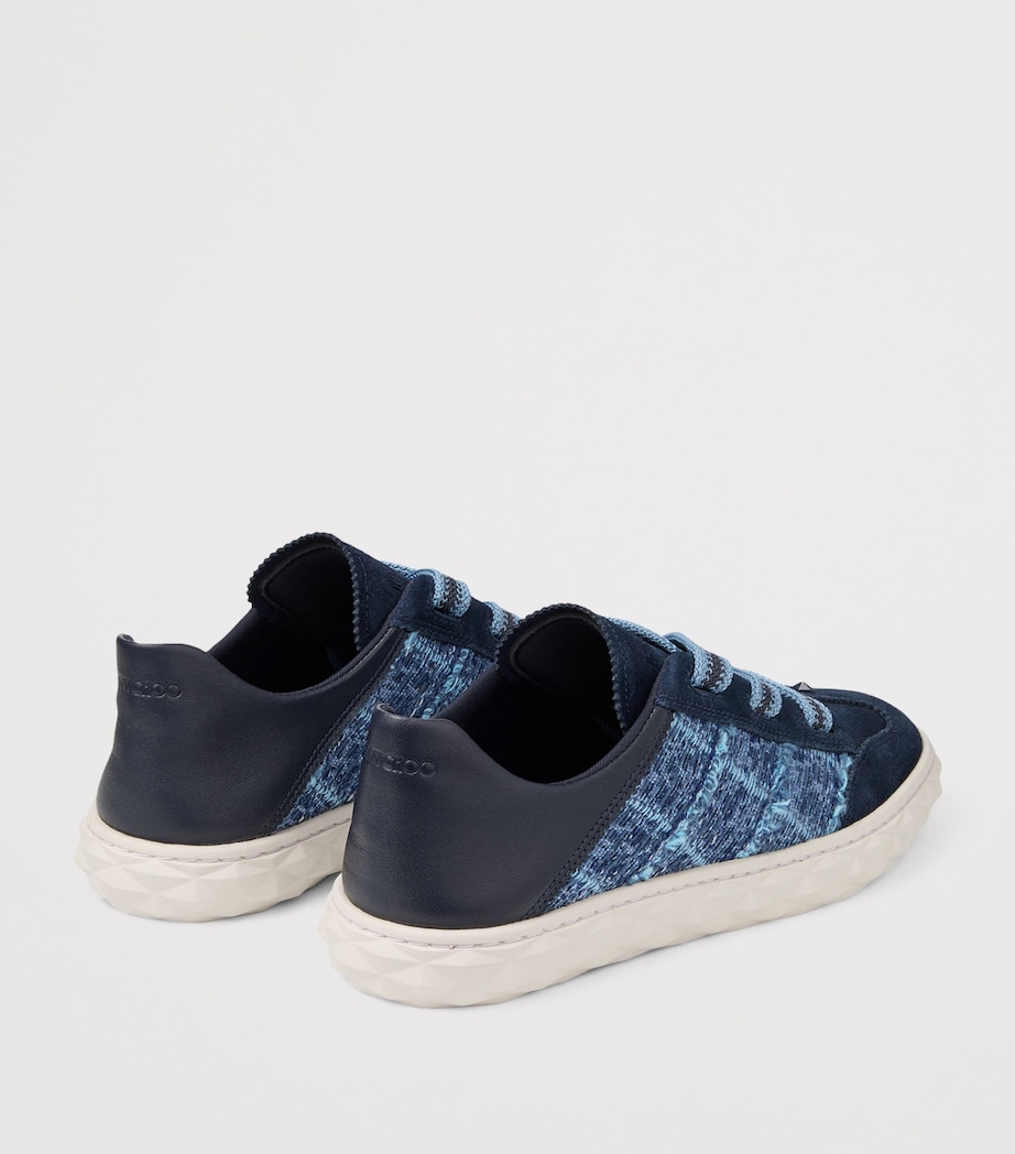 Jimmy Choo Diamond Light Flex Suede-Leather Sneakers V Marine/denim Image 5