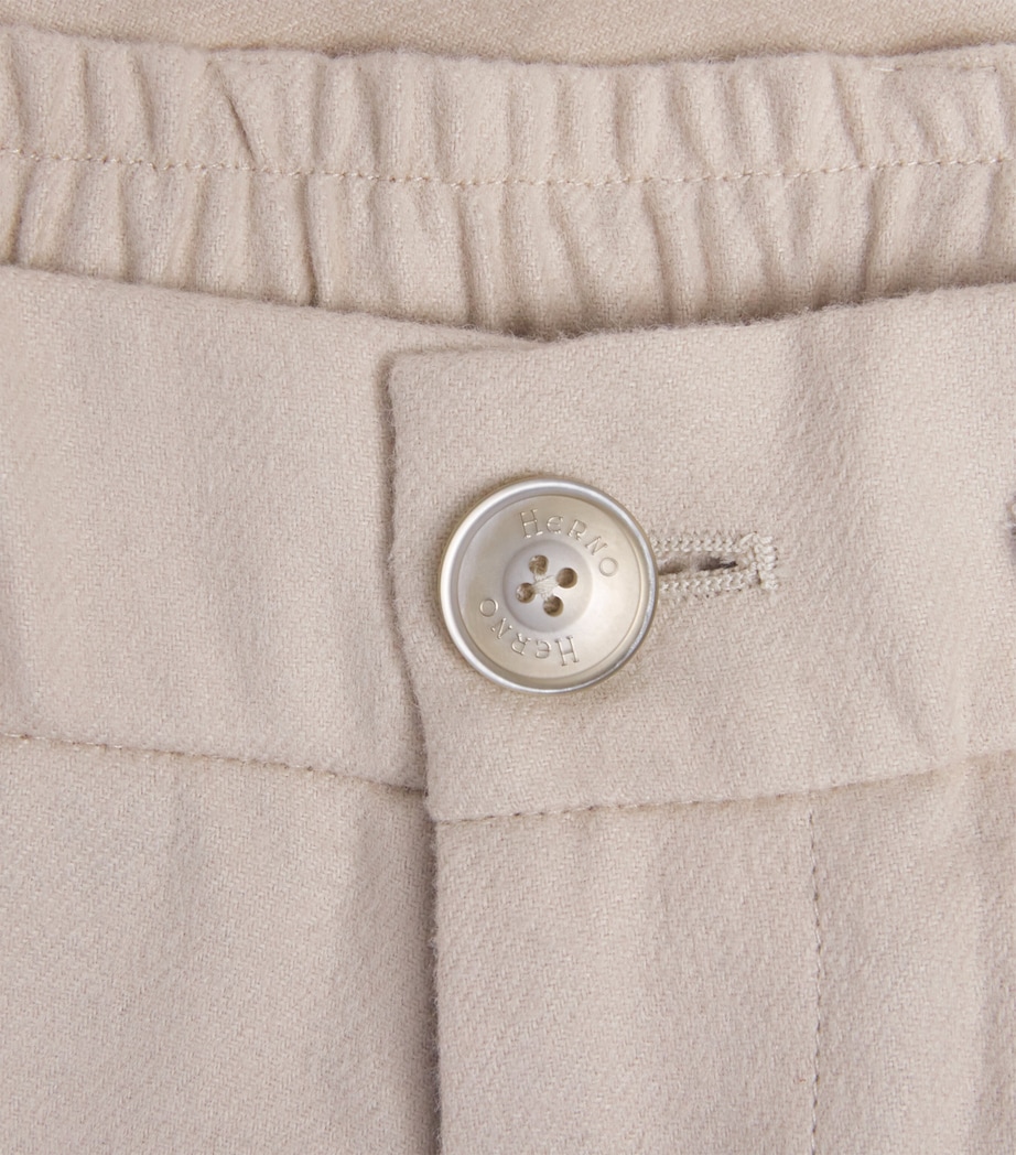 Herno Mens Silk-Cashmere Drawstring Trousers Chantilly Image 6