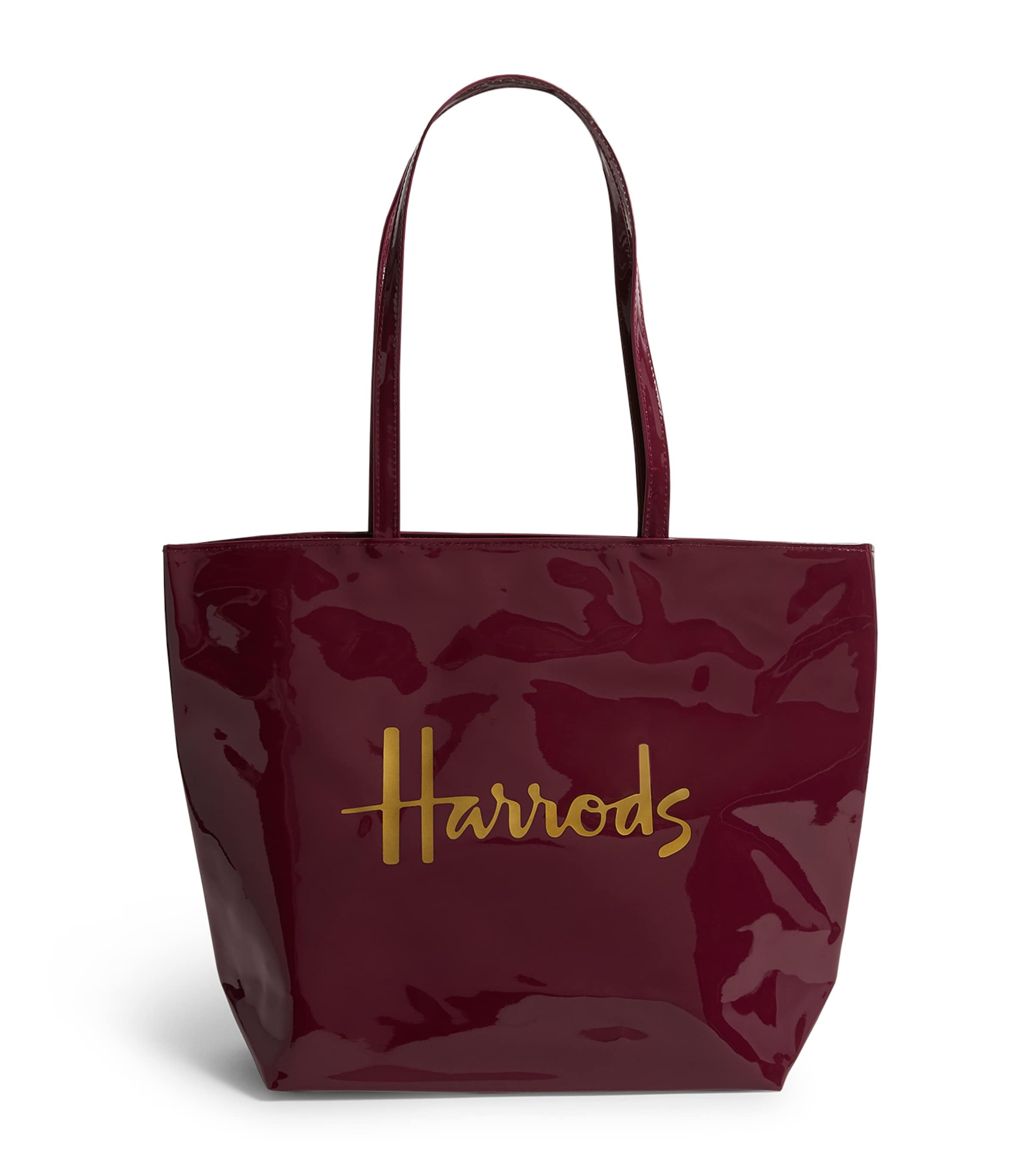 Harrods Logo Shoulder Tote Bag In Burgundy