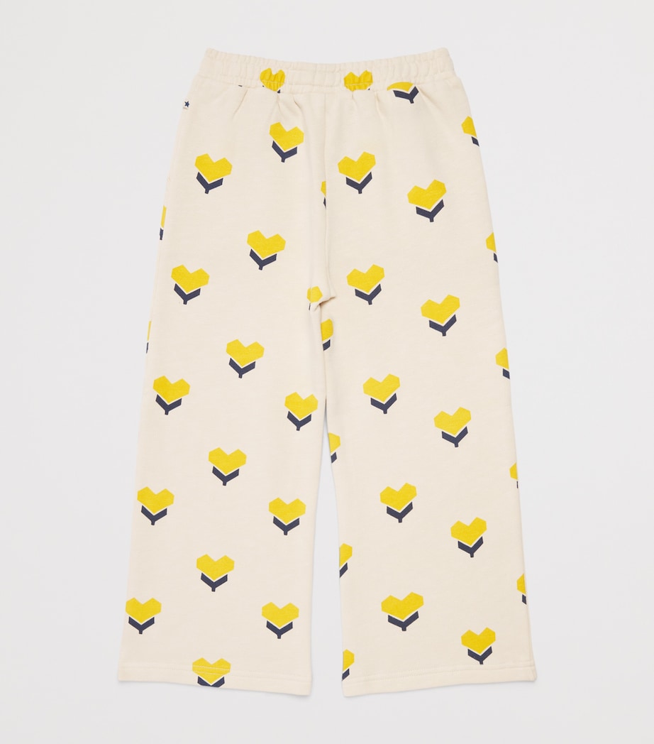 Bonton Heart Print Sweatpants (2-14 Years) Coeur Flower Image 2