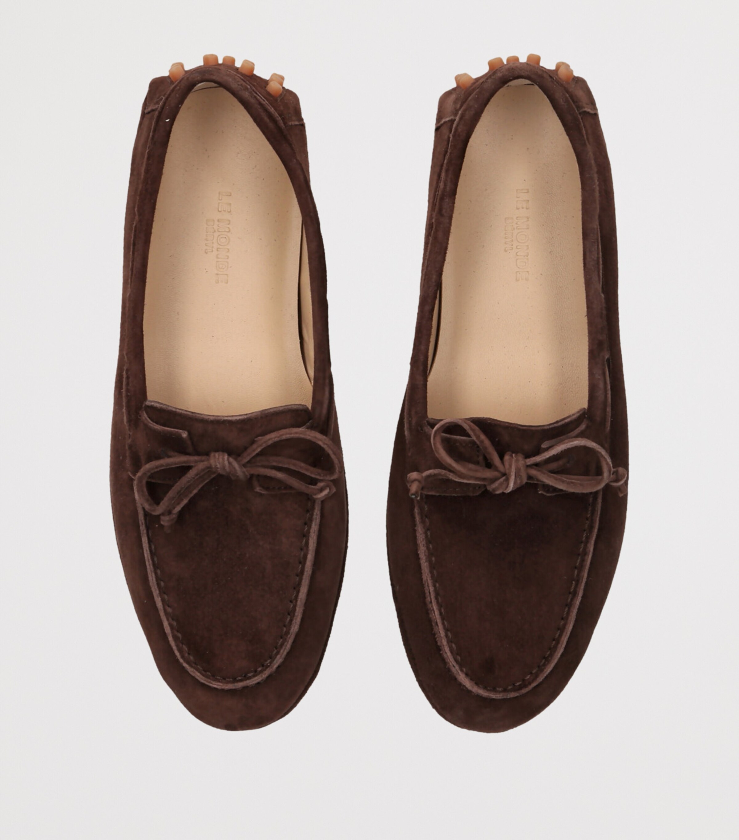 Suede Moccasin Driver Shoes DARK BROWN Image 4