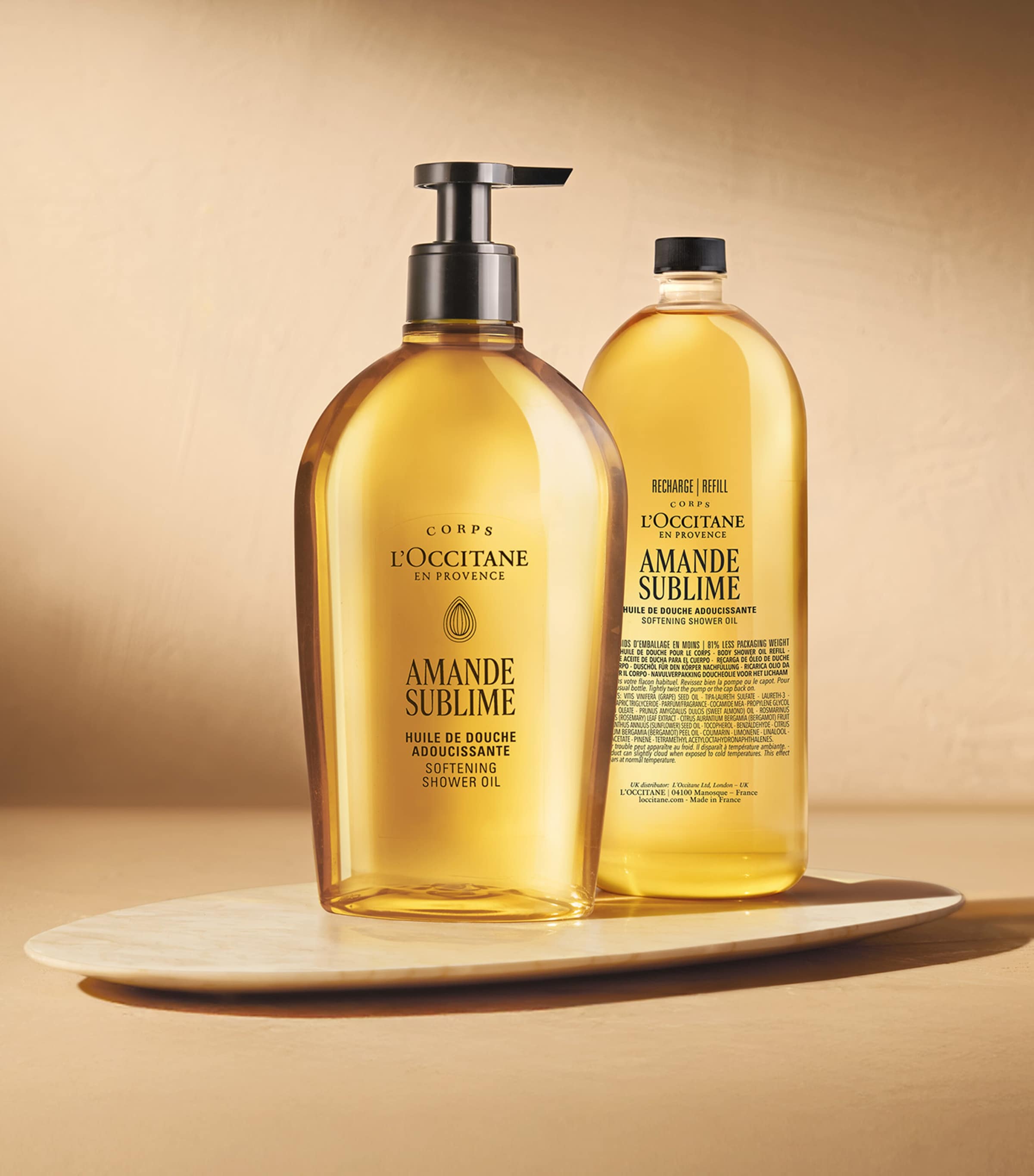 L'Occitane Almond Shower Oil (500ml) - Refill Image 3