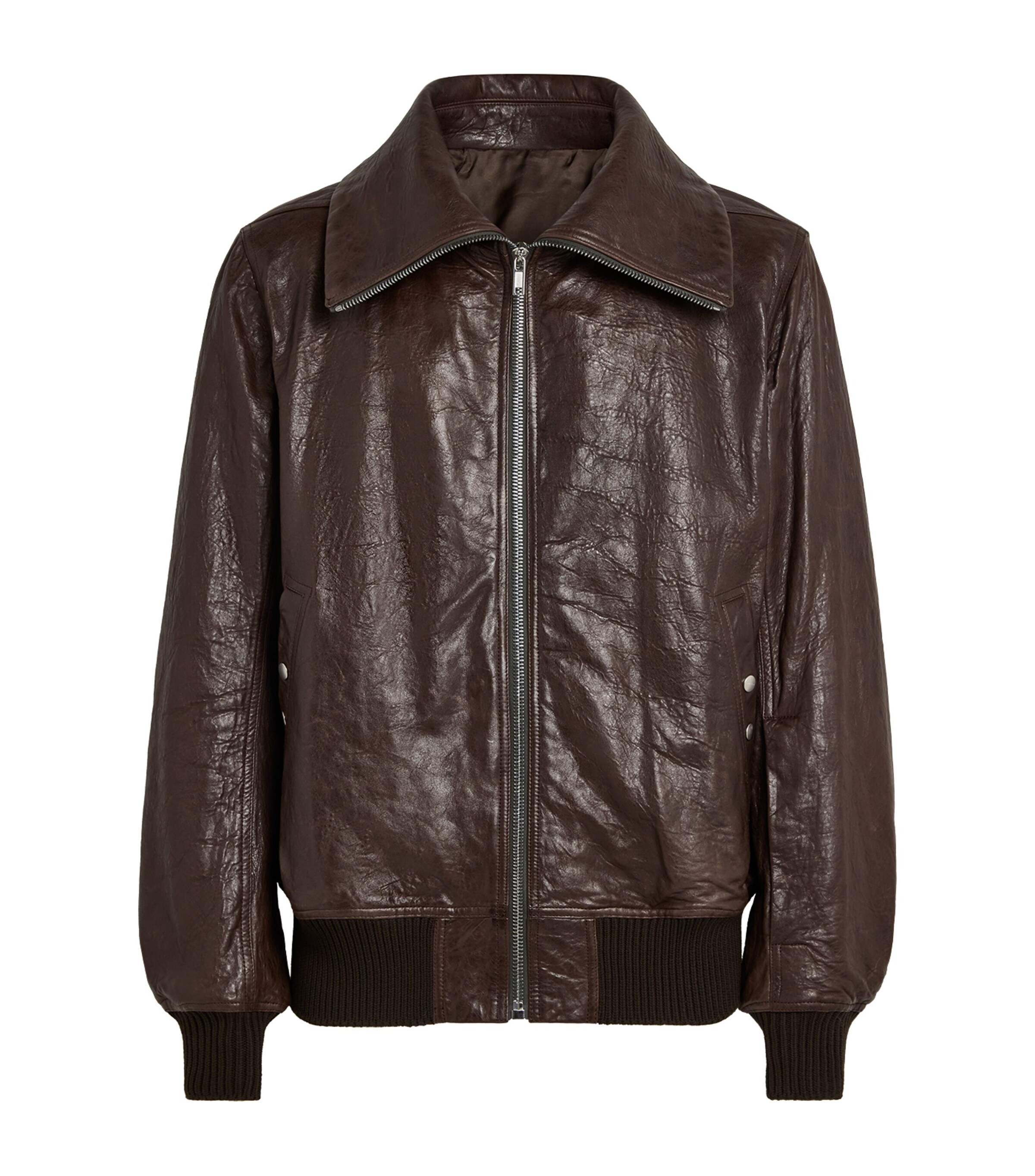 Rick Owens Grey Dracuflight Leather Jacket | Harrods US