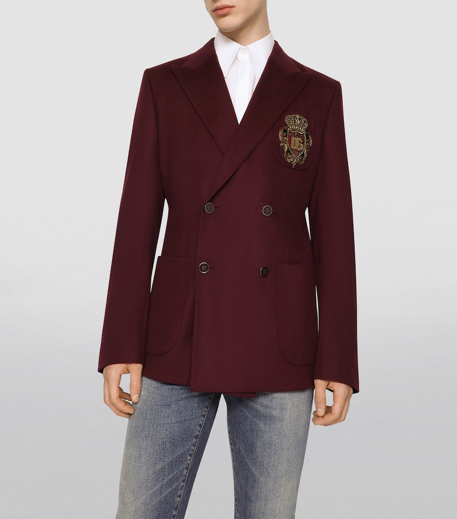 Wool-Cashmere DG Patch Jacket M5039-BROWN-DARK VIO Image 3
